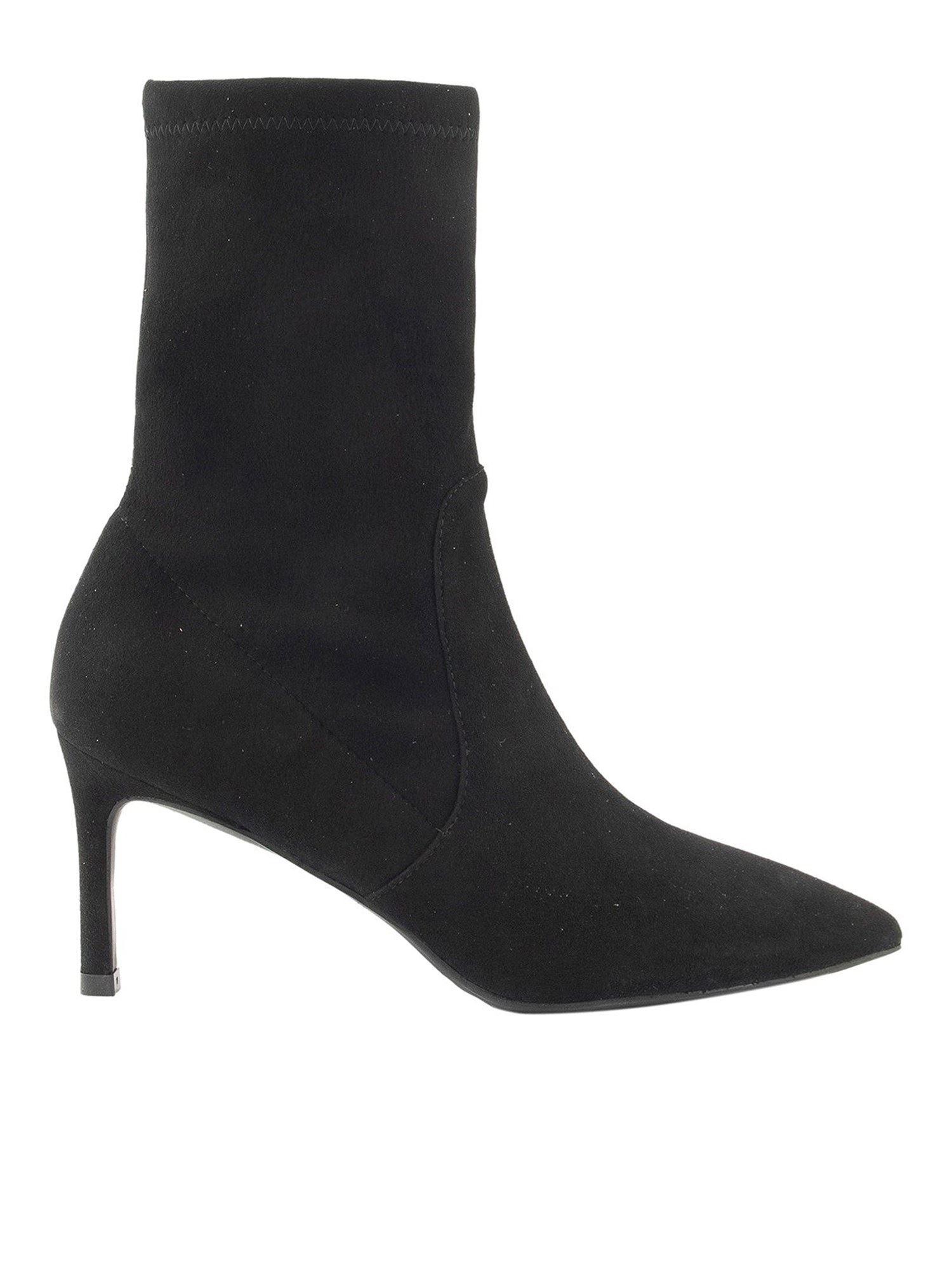 stuart weitzman black wren 75 suede heeled ankle boots