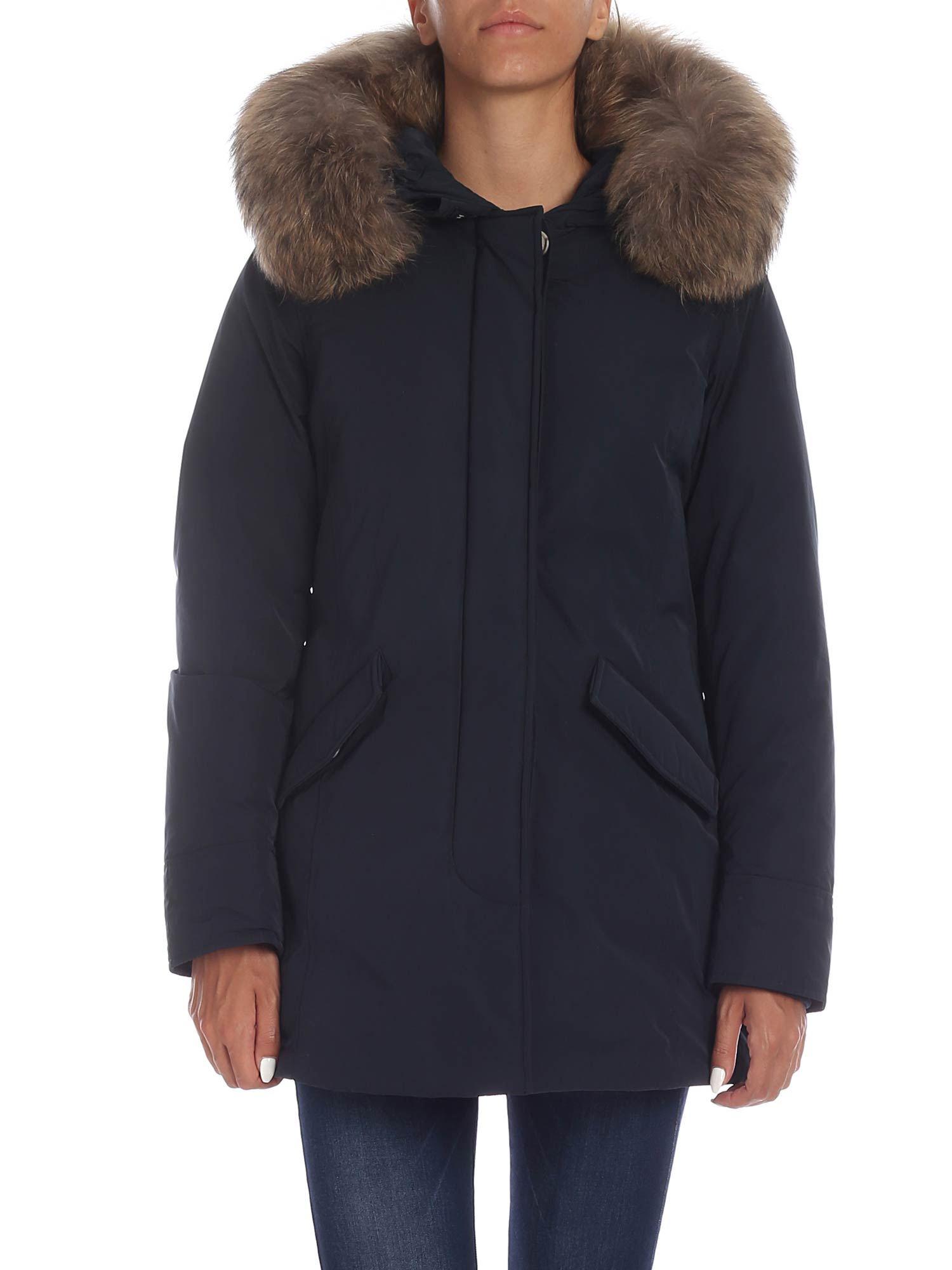 Woolrich Fur Luxury Arctic Parka in Blue - Lyst