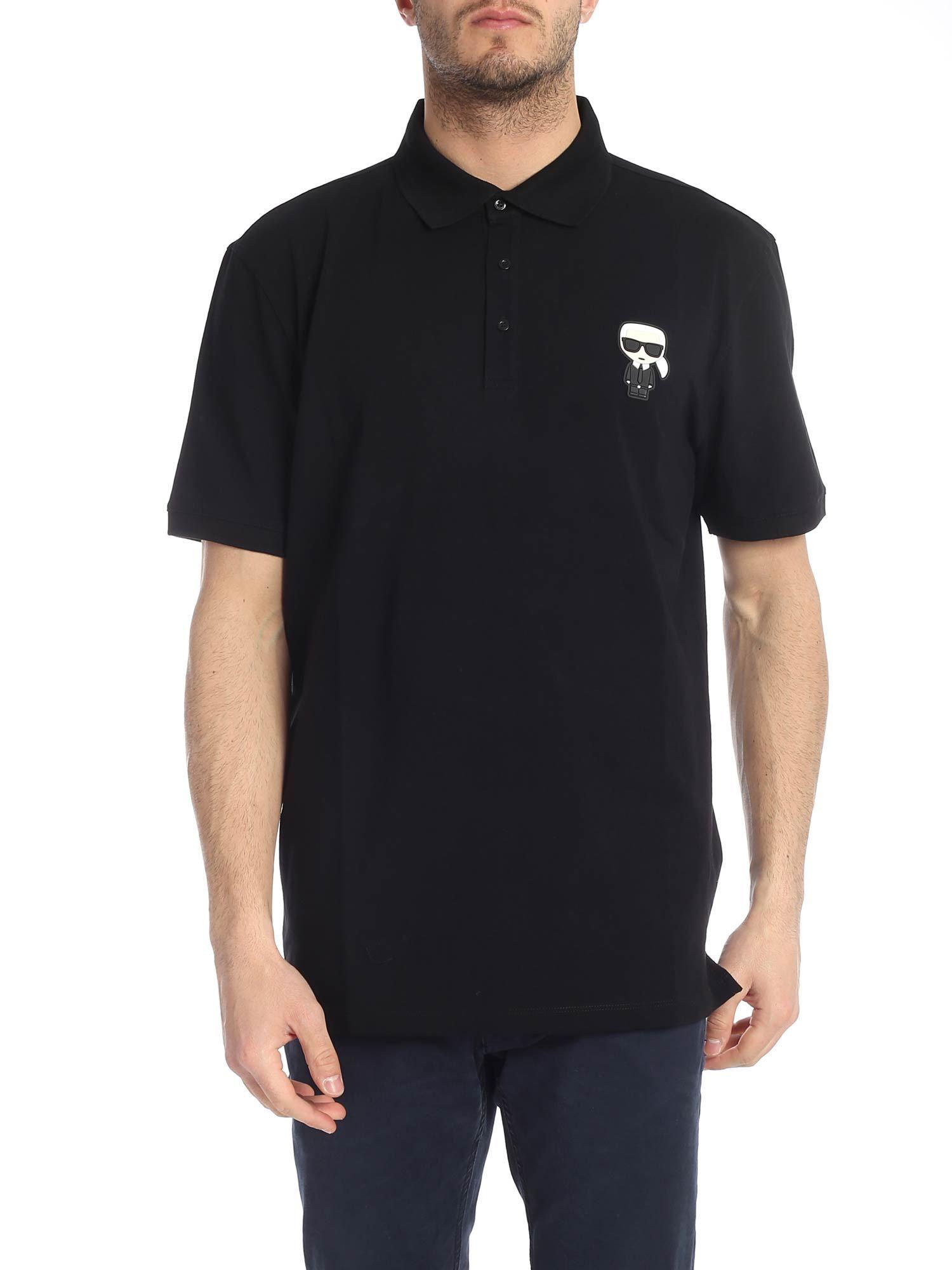 Karl Lagerfeld Black Cotton Polo Shirt for Men Save 14 Lyst