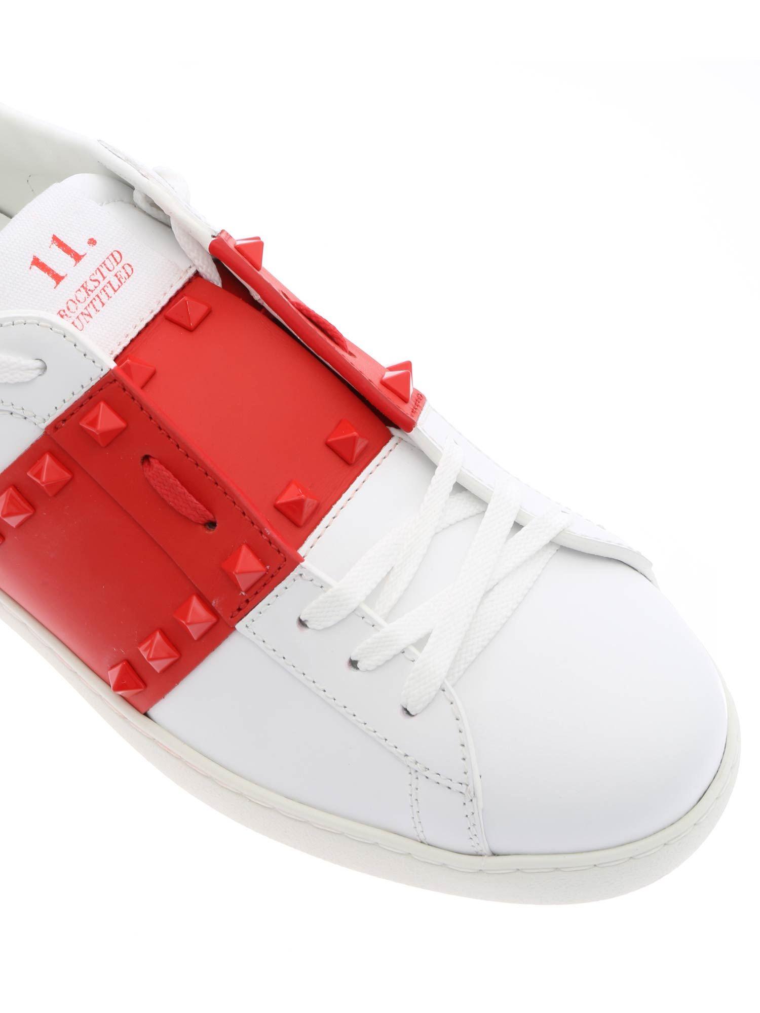 valentino rockstud sneakers red