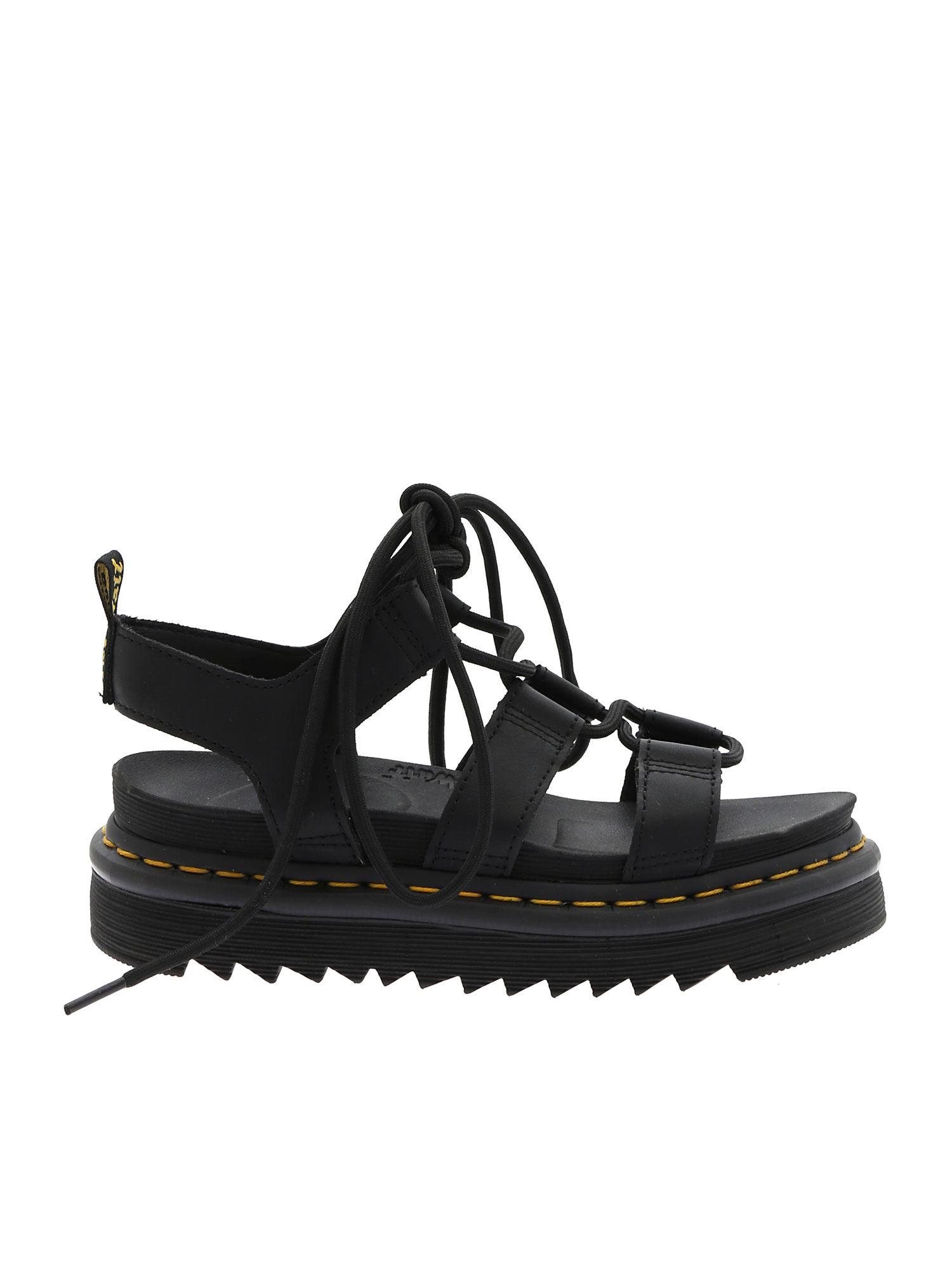 Dr. Martens Black Leather Nartilla Hydro Sandals - Lyst
