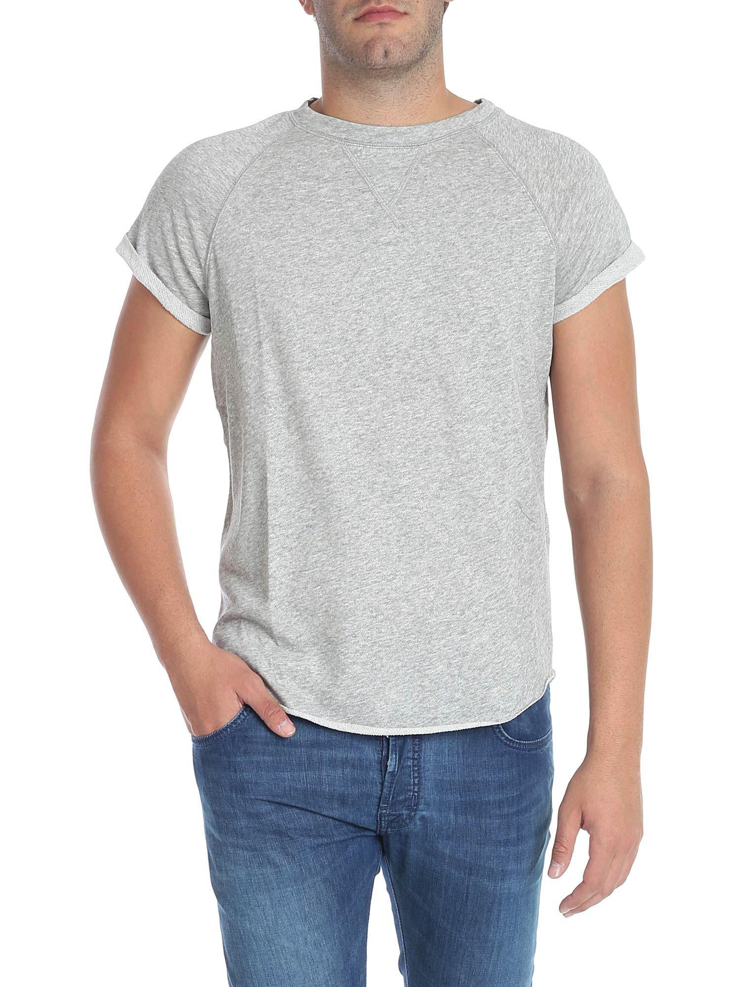 Download Balmain Cotton Raglan Sleeves Grey T-shirt in Gray for Men ...