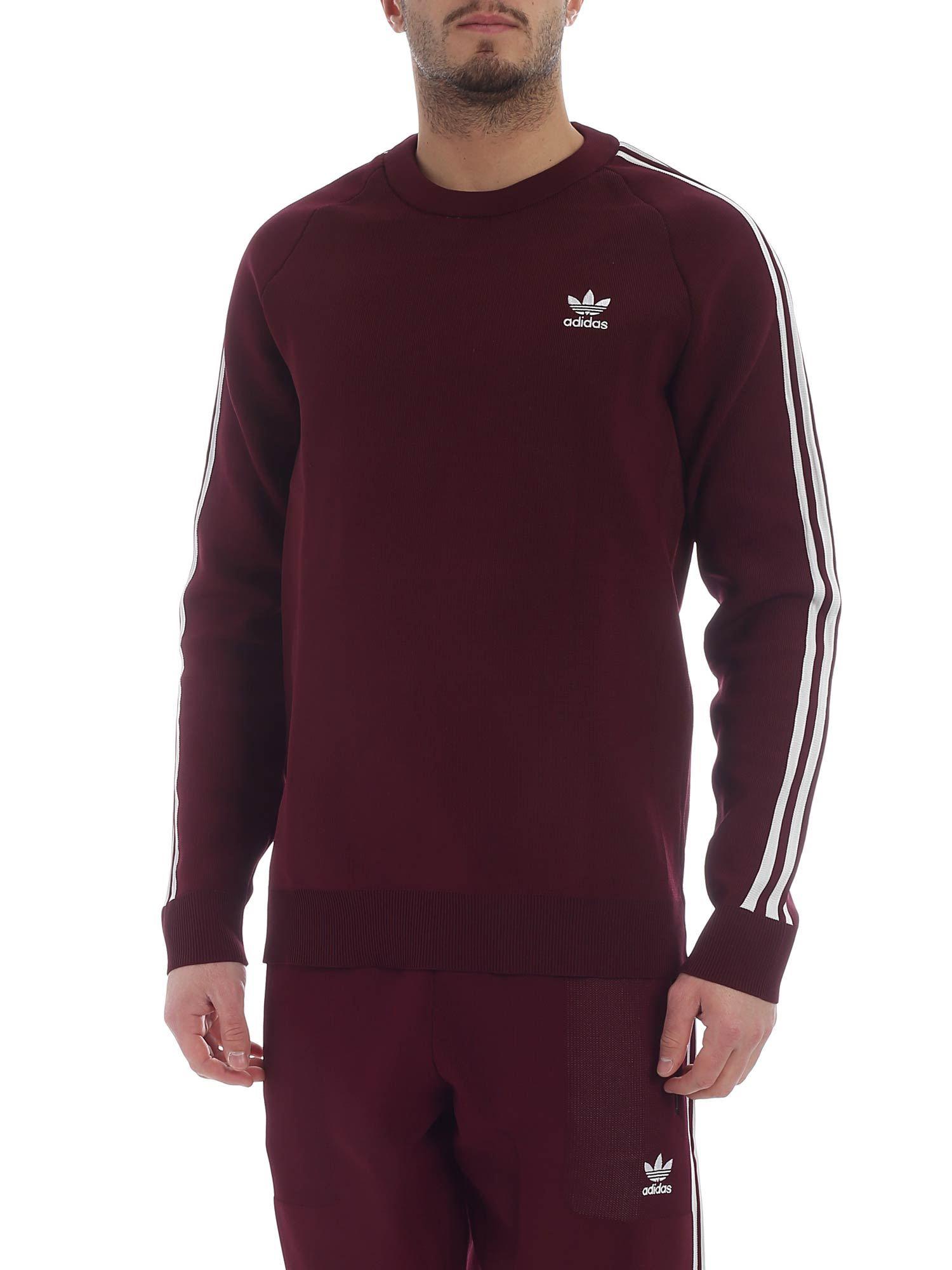 adidas burgundy crew neck