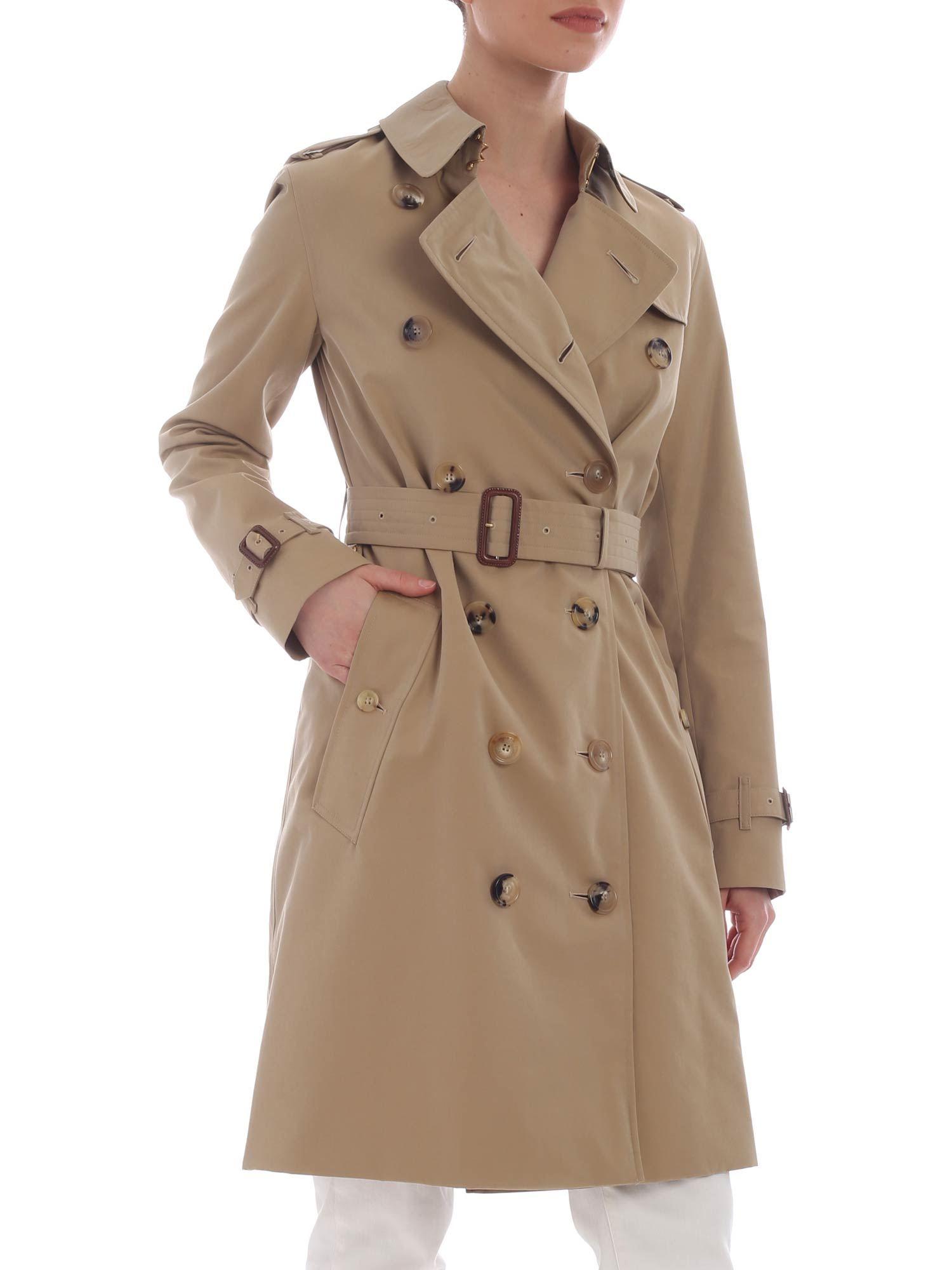 Burberry Cotton Kensington Double-breasted Trench Coat In Beige in ...