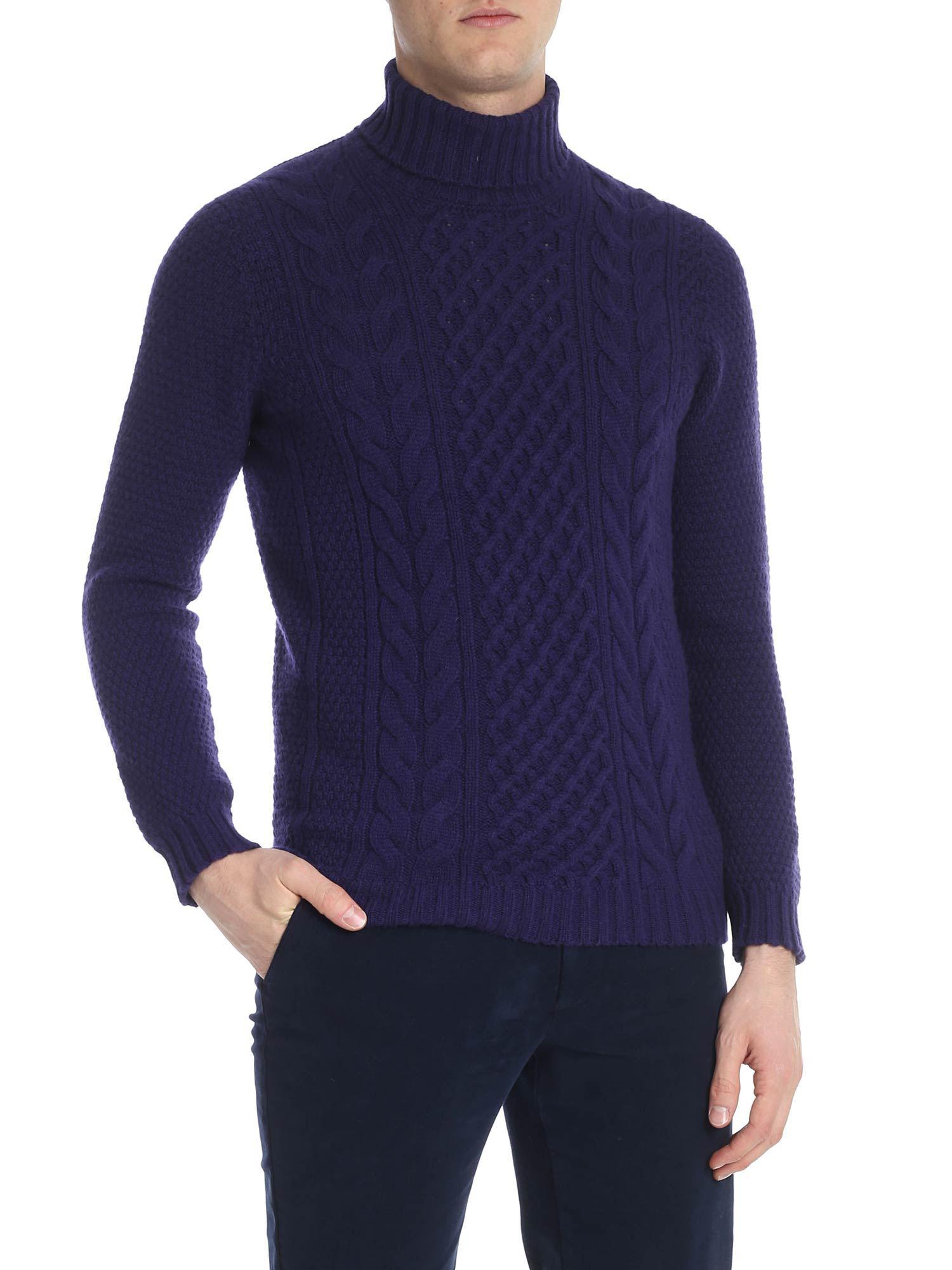 Drumohr Purple Knitted Turtleneck Sweater for Men - Lyst
