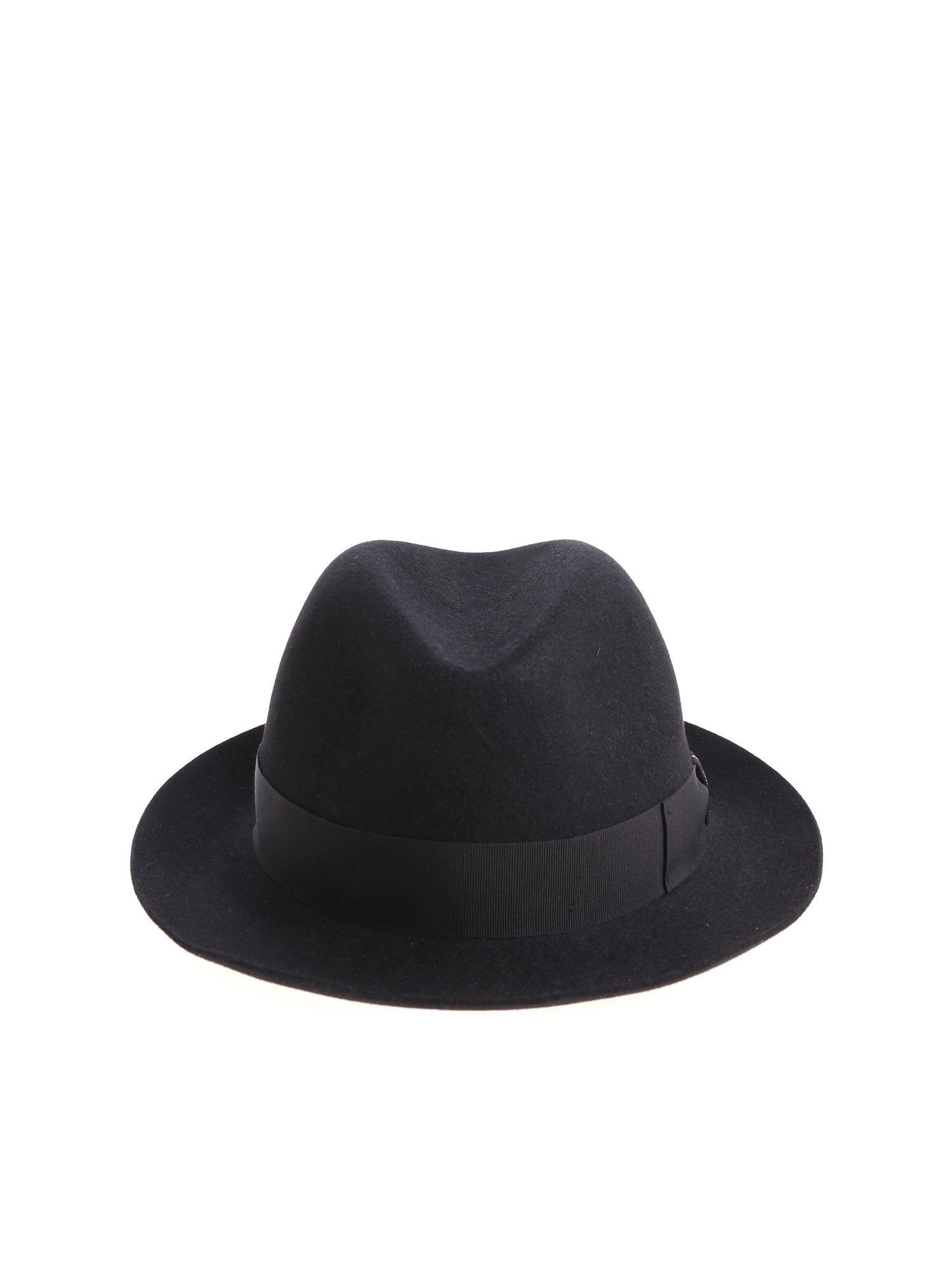 black borsalino hat