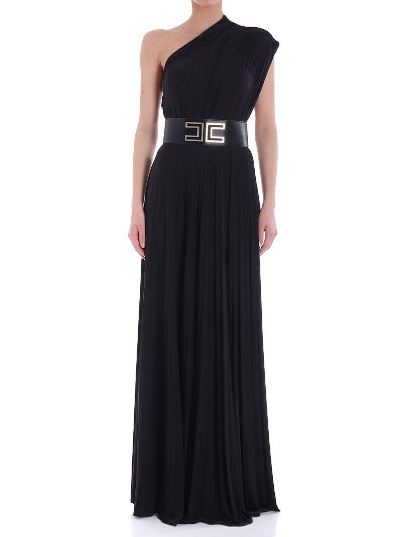 elisabetta franchi one shoulder dress