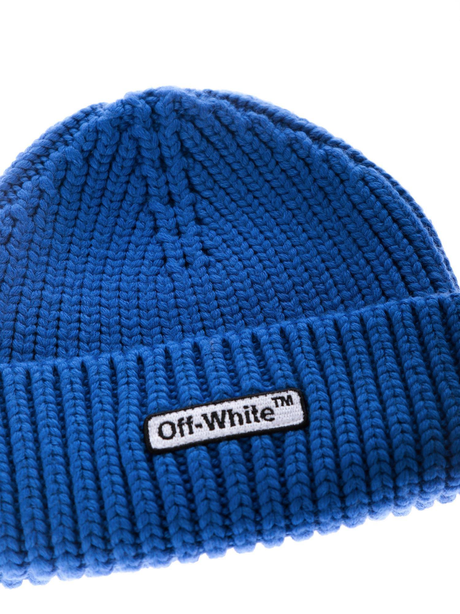 off white beanie blue