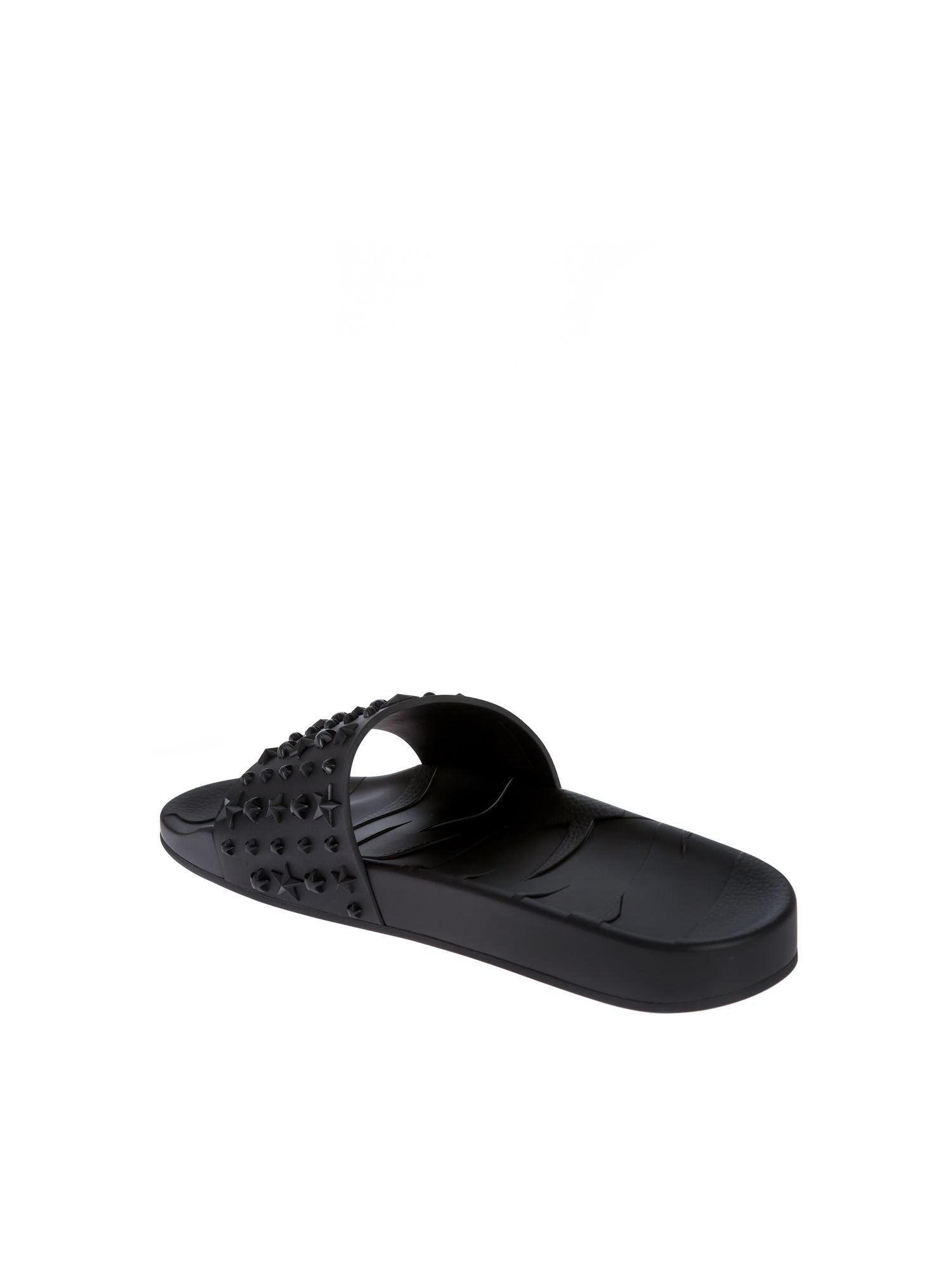 Jimmy Choo Rey/m Slides In Black With Stars in Black for Men - Lyst