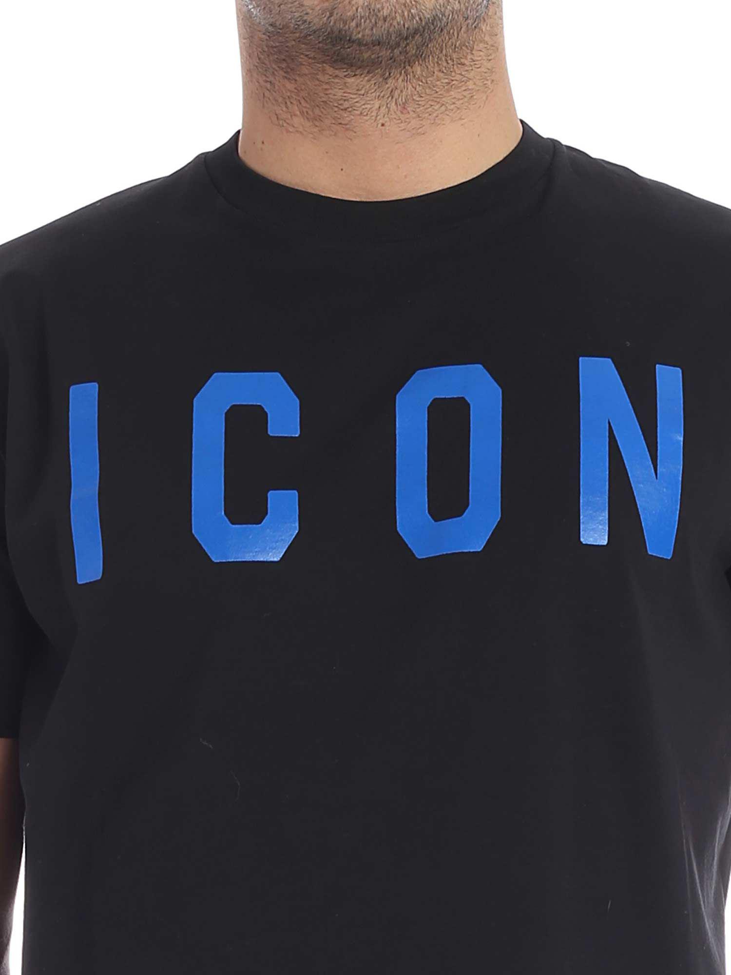 Cotton Black And Blue Icon T-shirt 