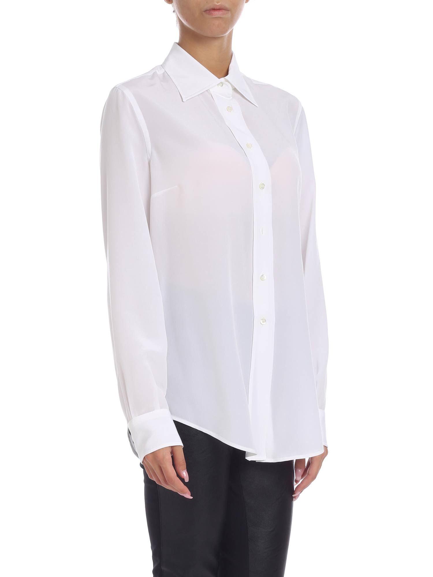 Aspesi White Silk Shirt - Lyst
