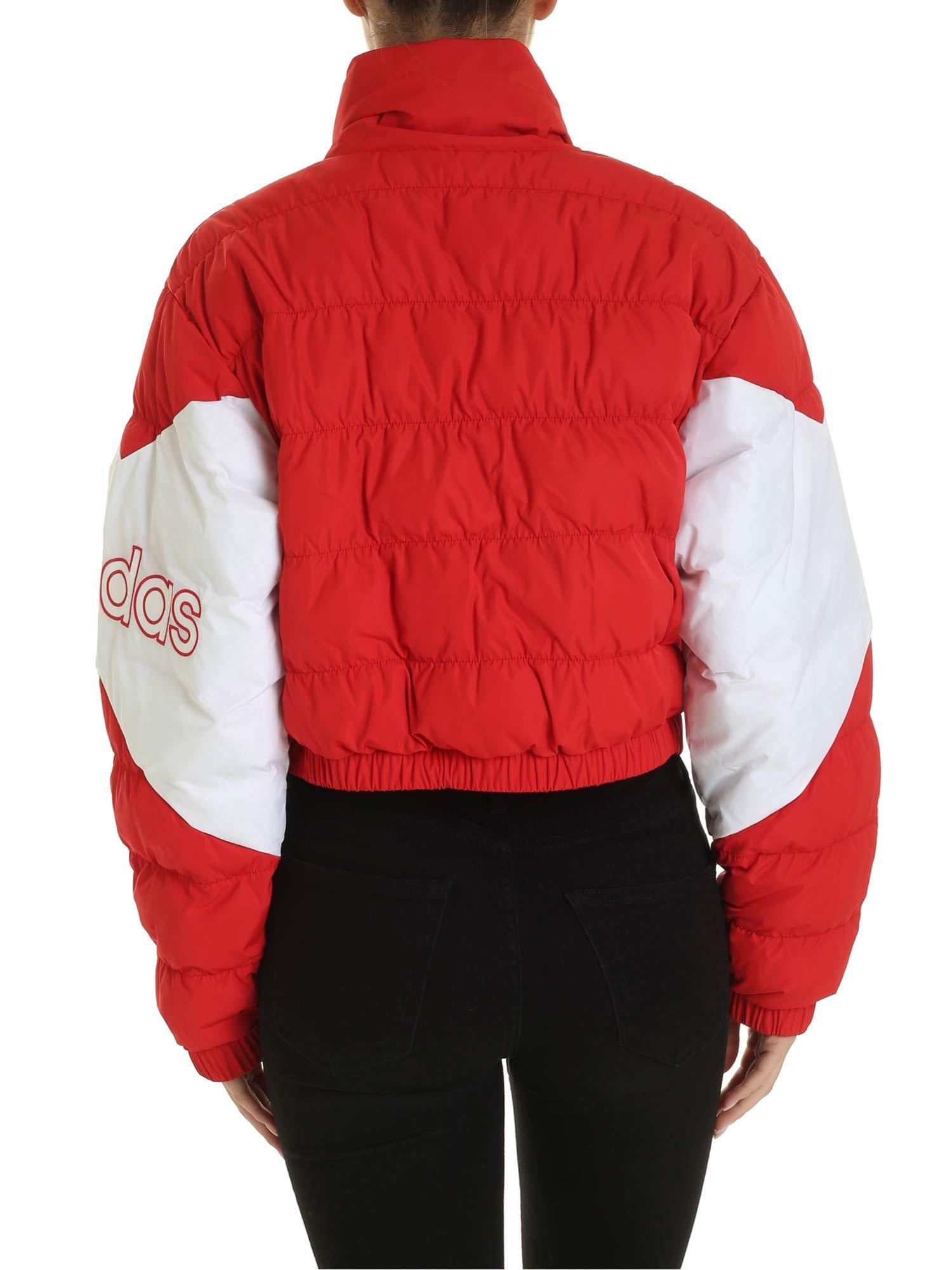adidas puffer jacket red