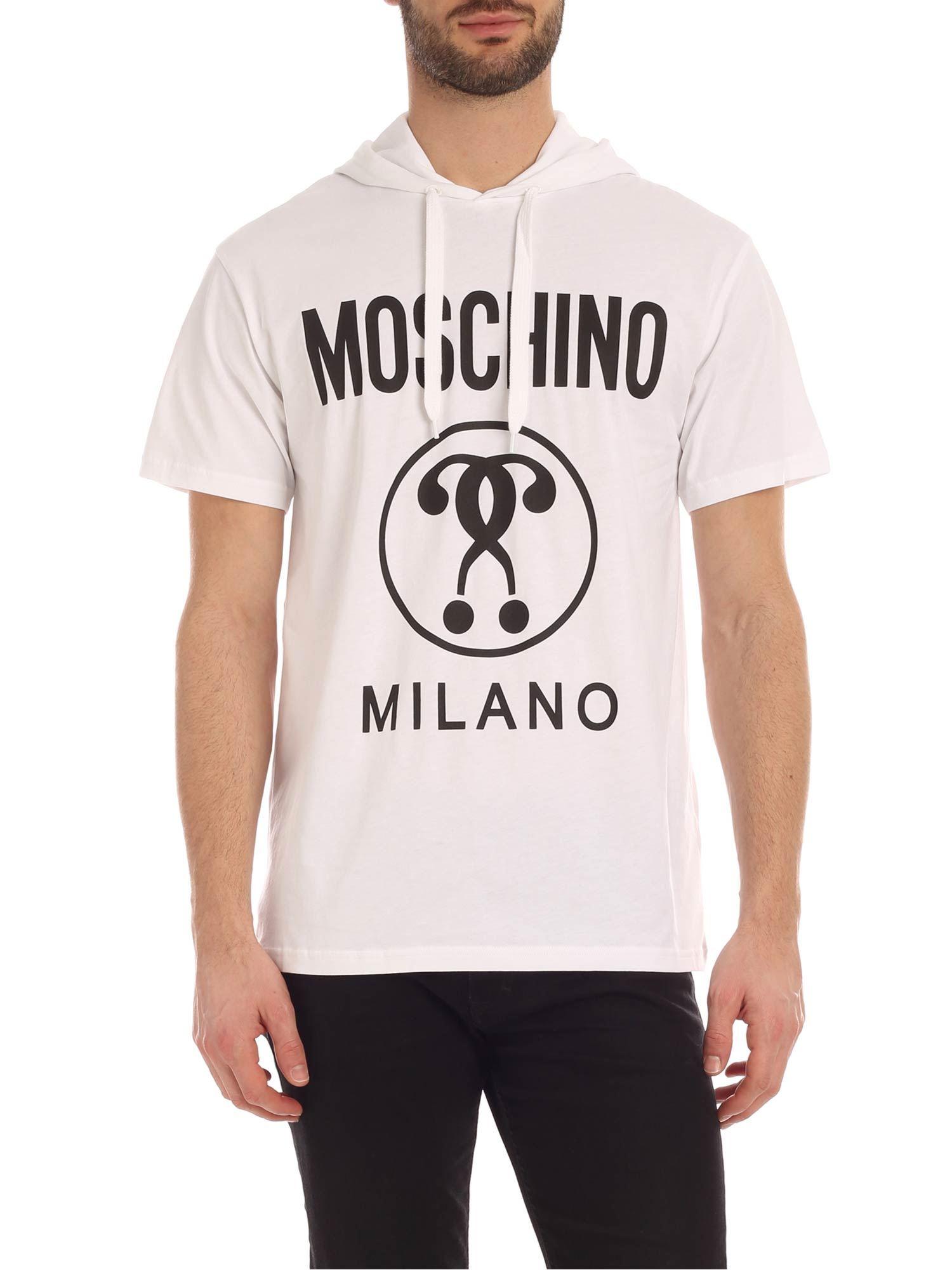 Moschino Cotton Double Question Mark T-shirt in White for Men - Lyst