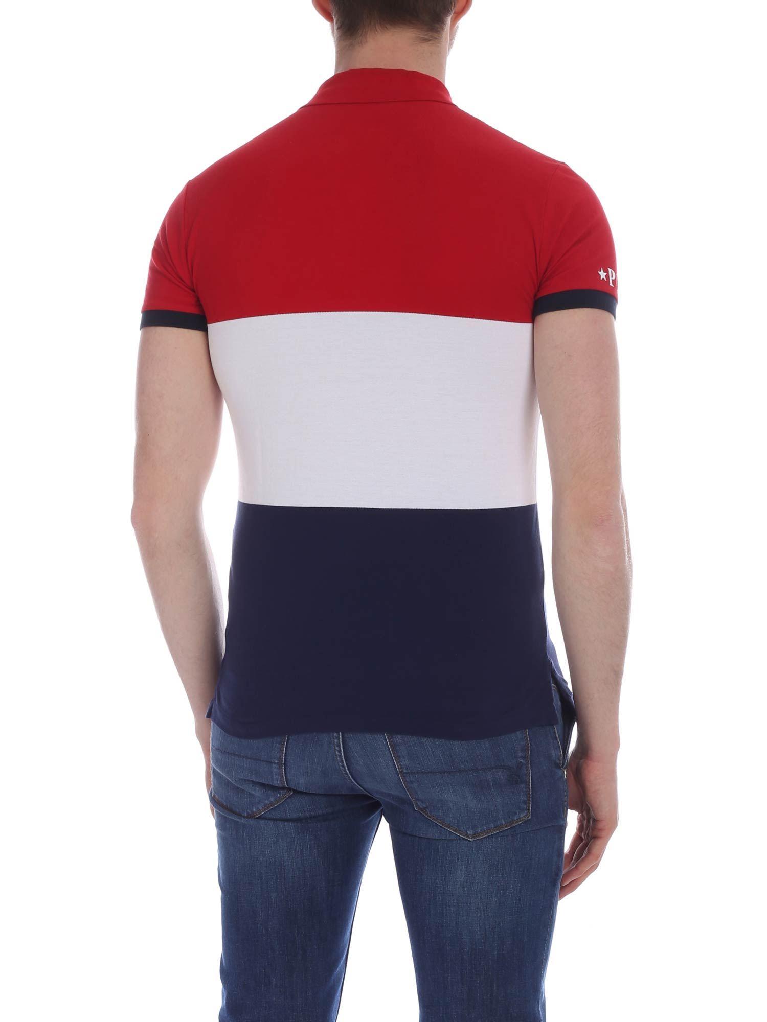 Ajh Red White And Blue Polo Shirt, Red White And Blue Rugby Shirt