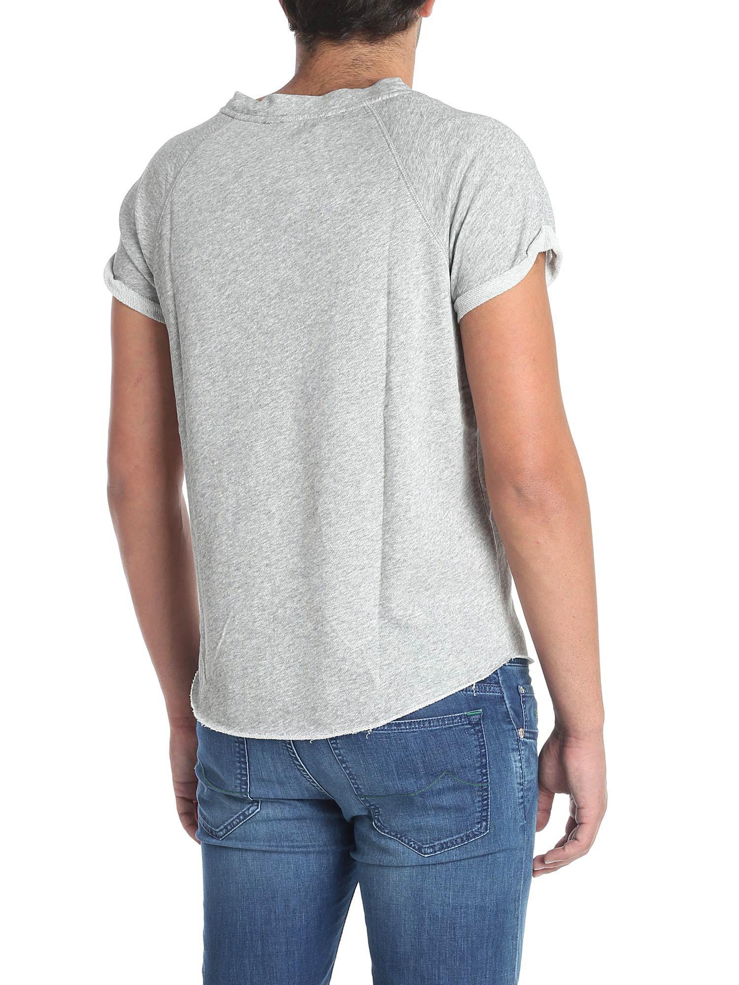 Download Balmain Cotton Raglan Sleeves Grey T-shirt in Gray for Men ...