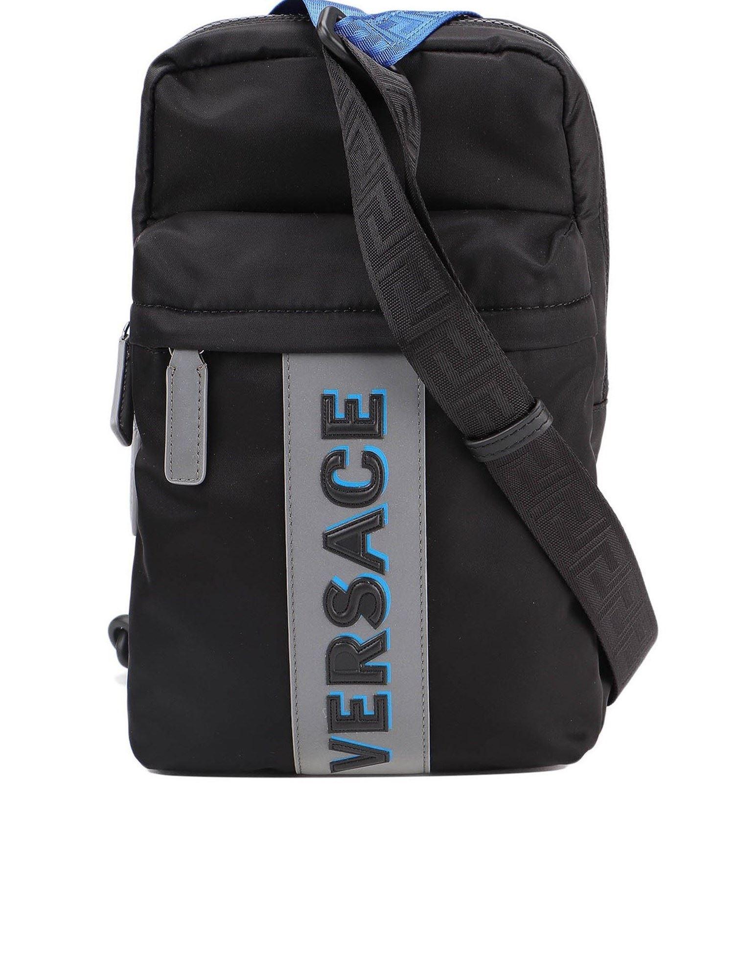 Versace Synthetic One-shoulder Nylon Backpack in Black for Men - Lyst