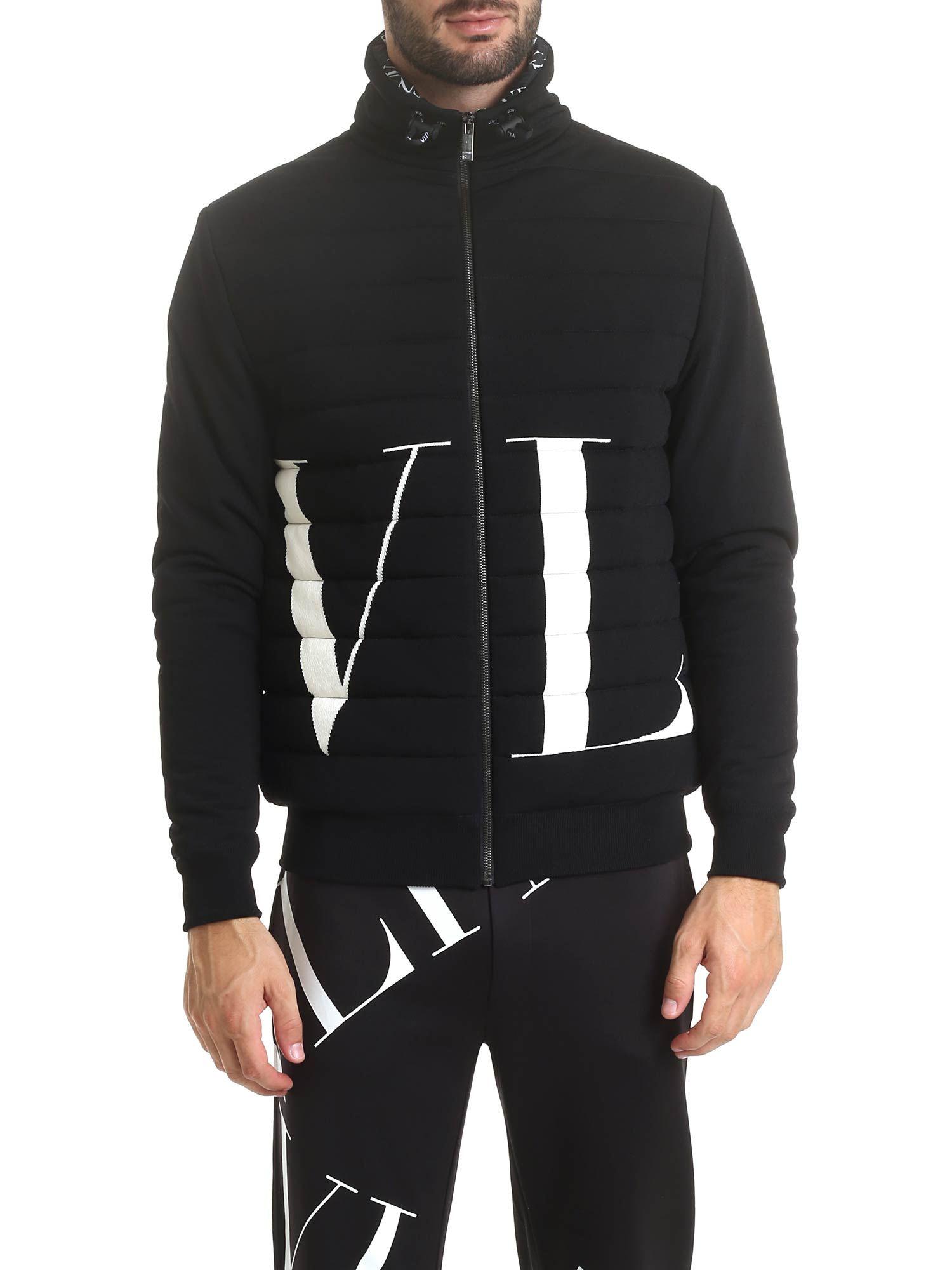 Valentino Synthetic Black Jacket With Vltn Print for Men - Lyst