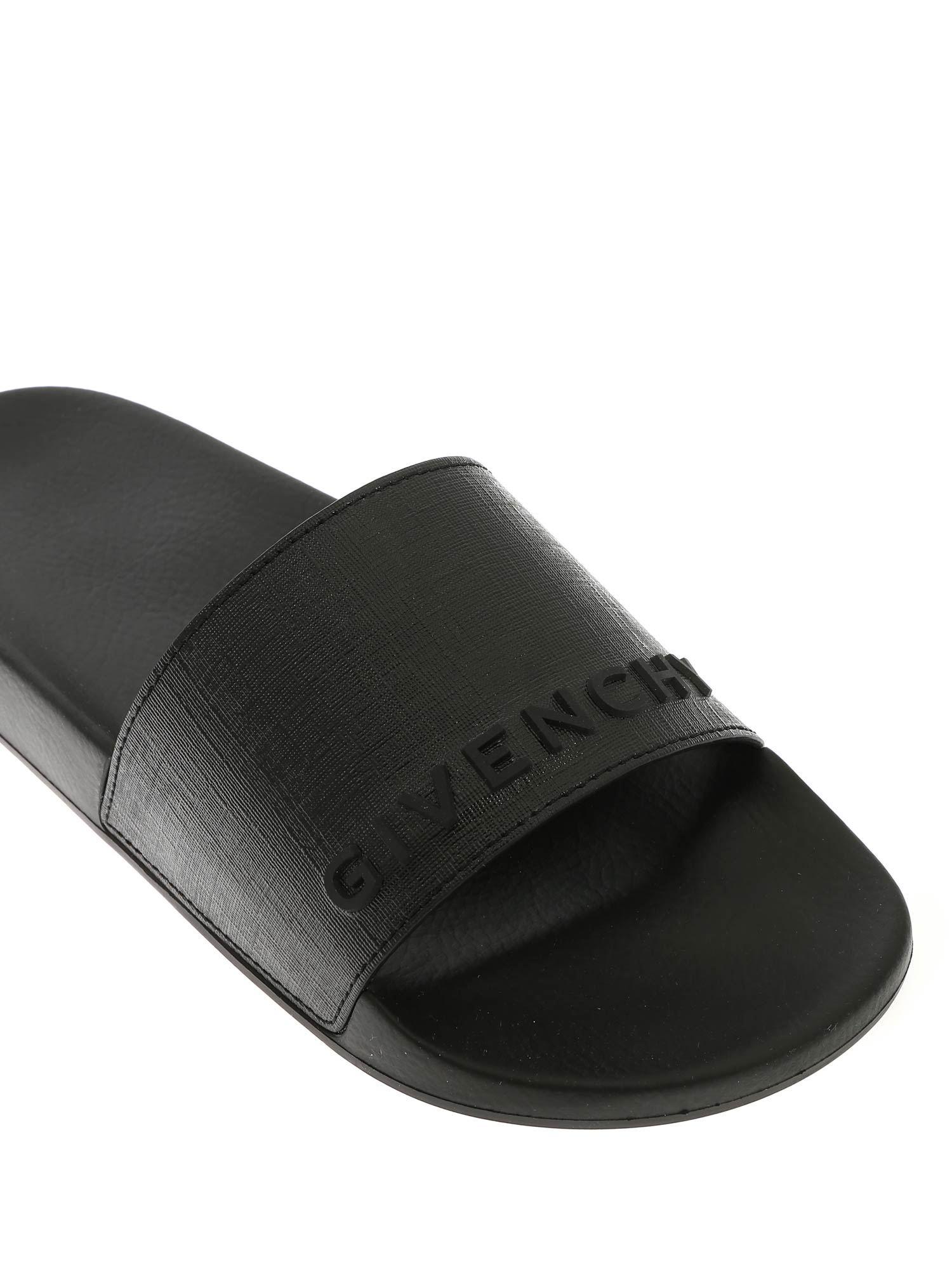 Givenchy Rubber Black Slides With 3d Logo for Men - Lyst