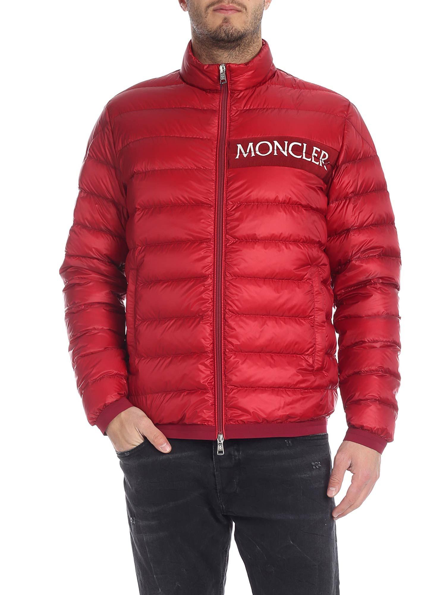 Moncler Neveu Down Jacket In Red for Men - Lyst