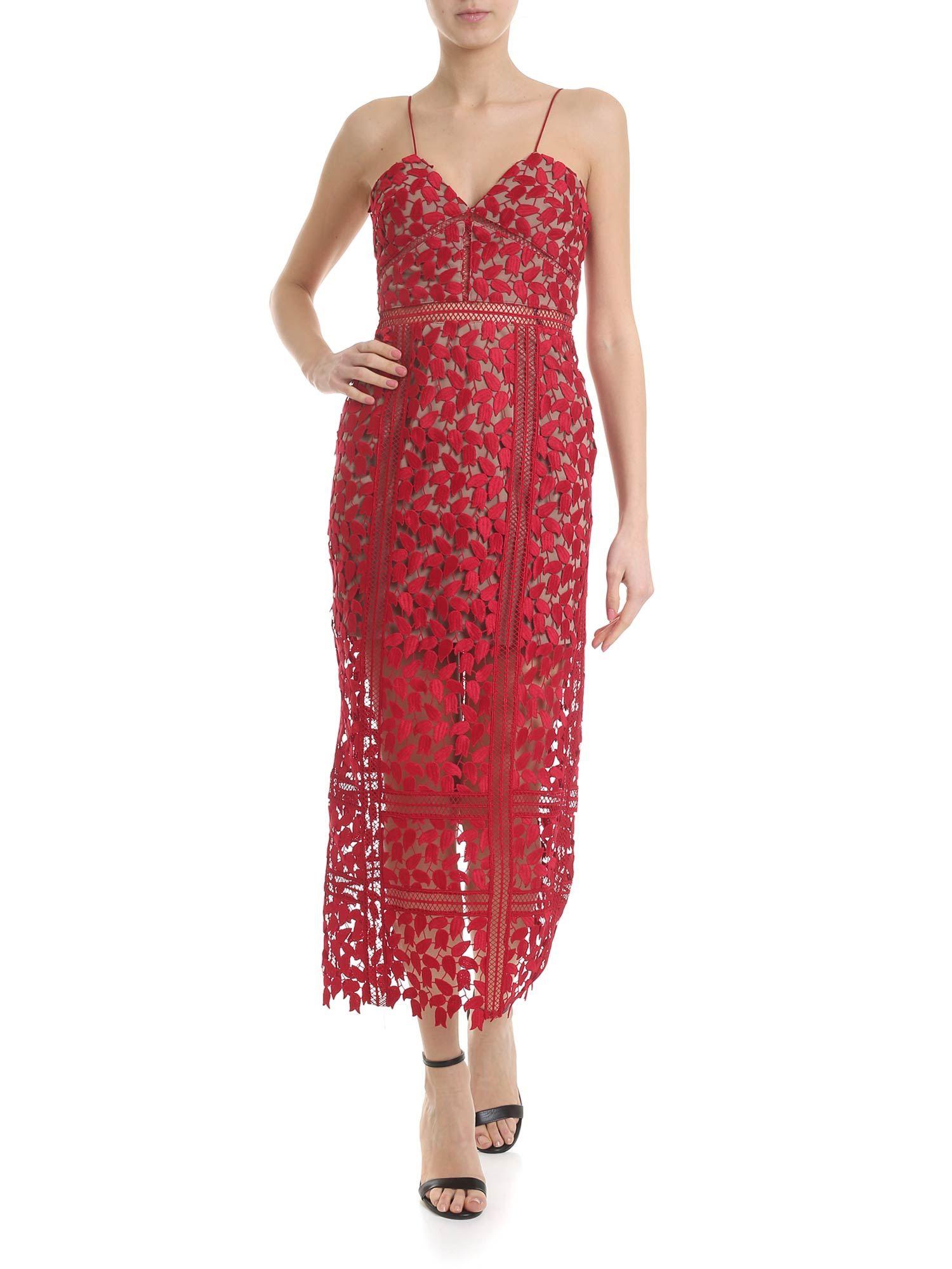 self portrait dark red arabella dress