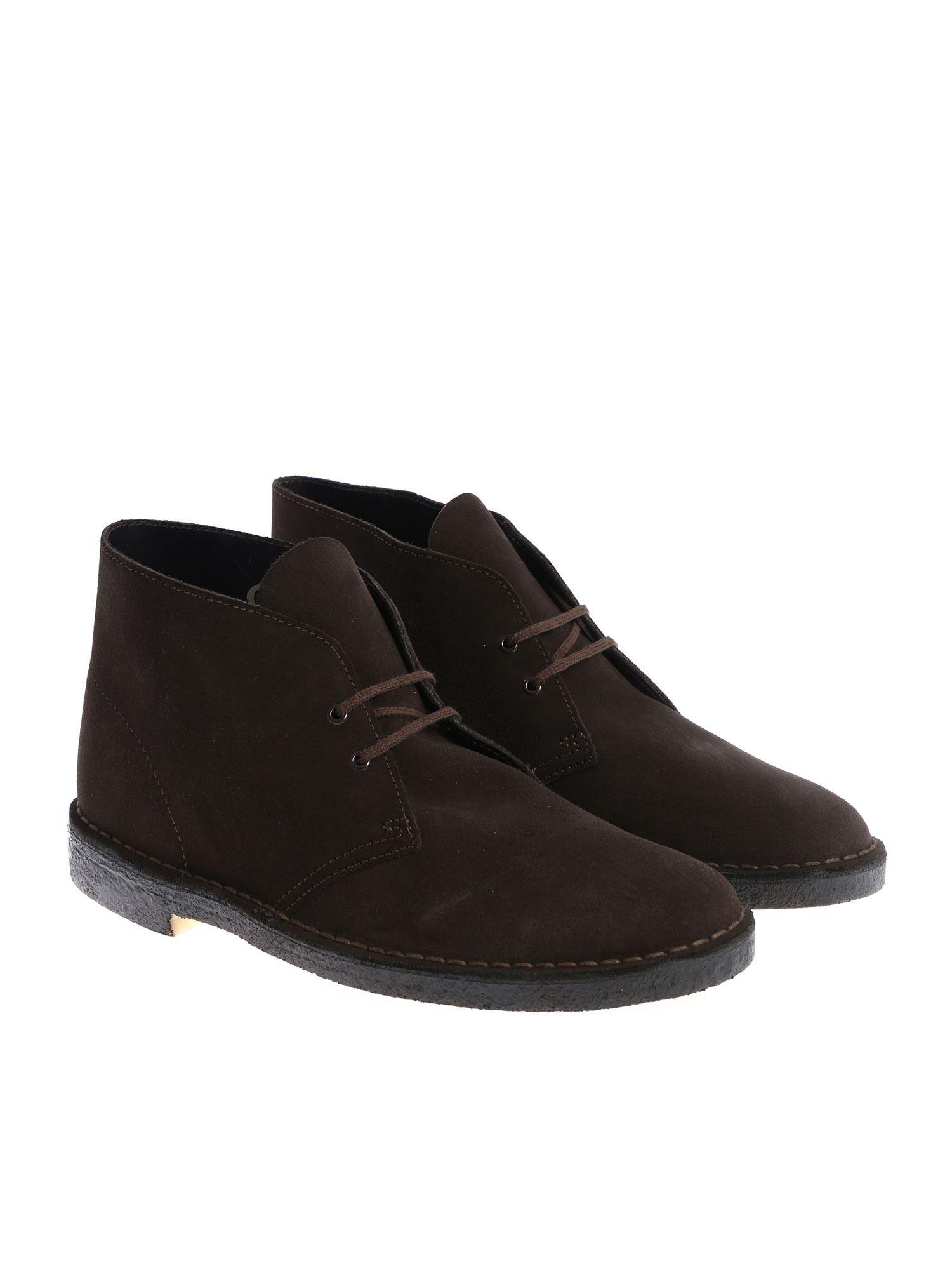 Clarks Dark Brown Suede Shoes for Men - Lyst