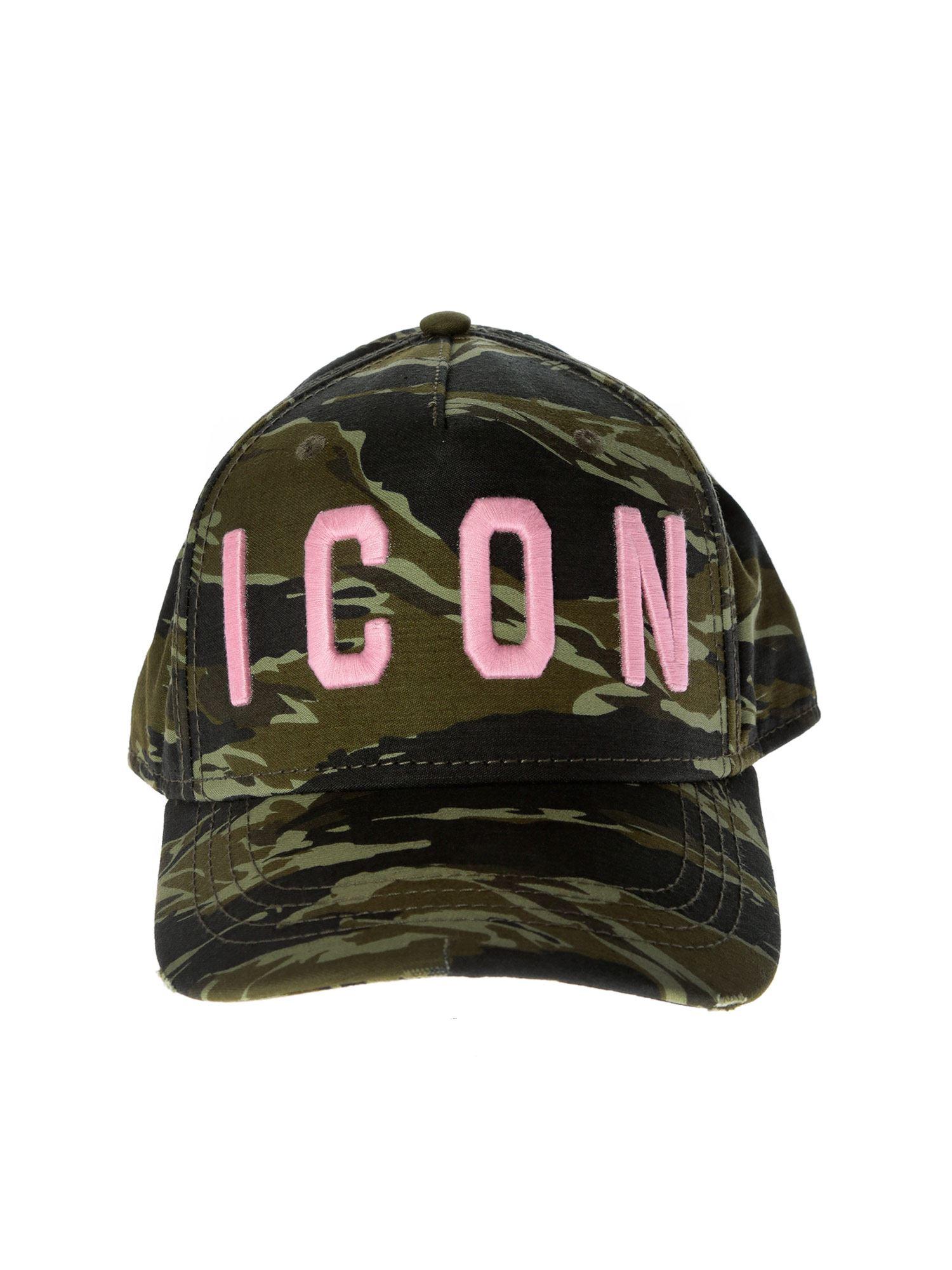 DSquared² Cotton Icon Baseball Cap In Camouflage Green - Lyst