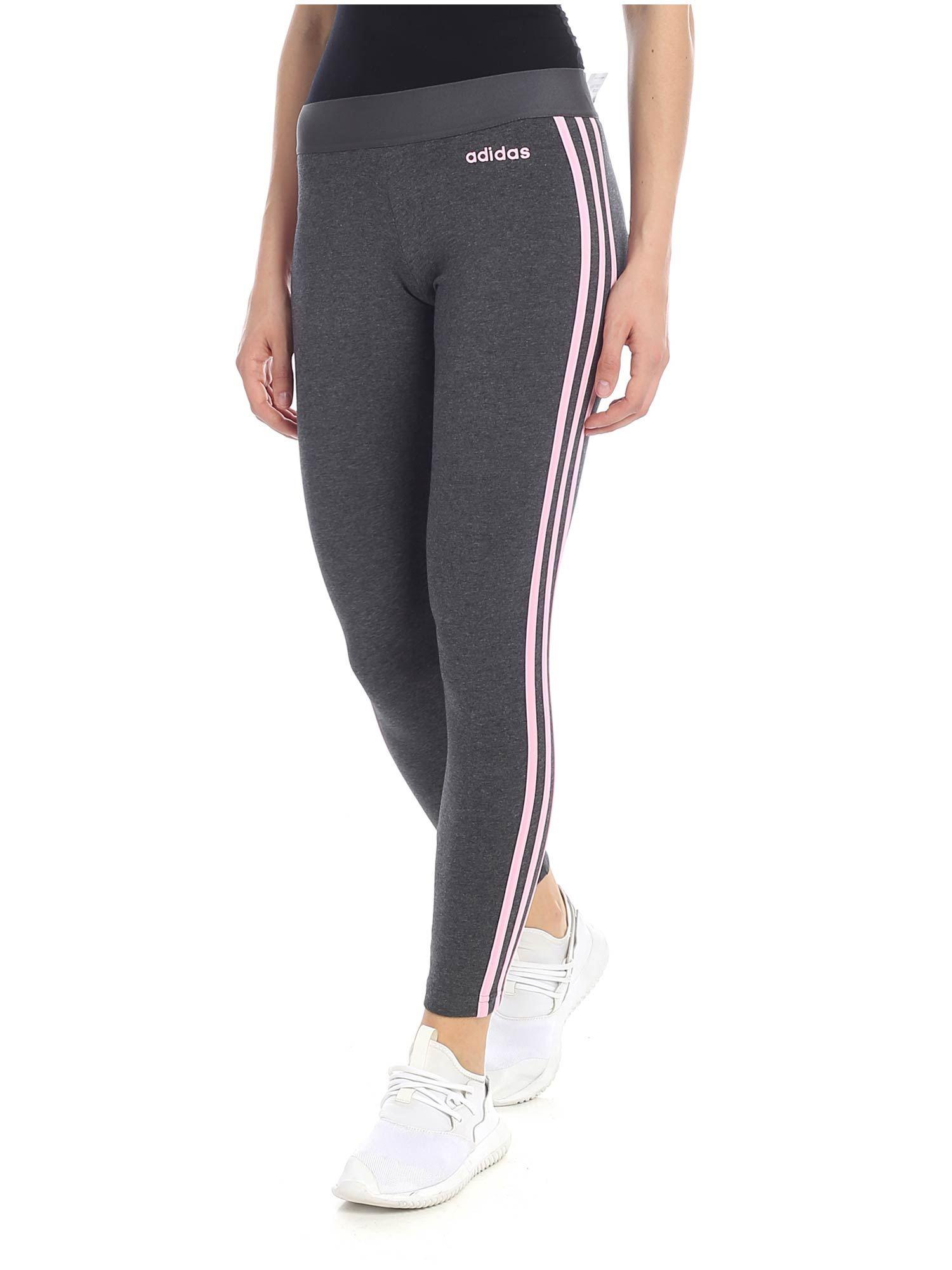 adidas Cotton Grey leggings With Pink 