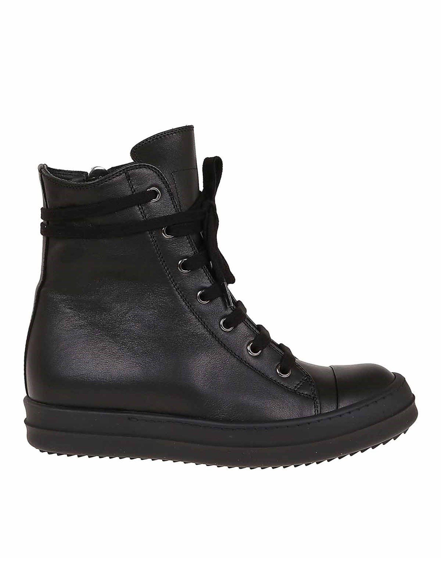 Rick Owens Leather Tecuatl Sneakers in Black - Lyst