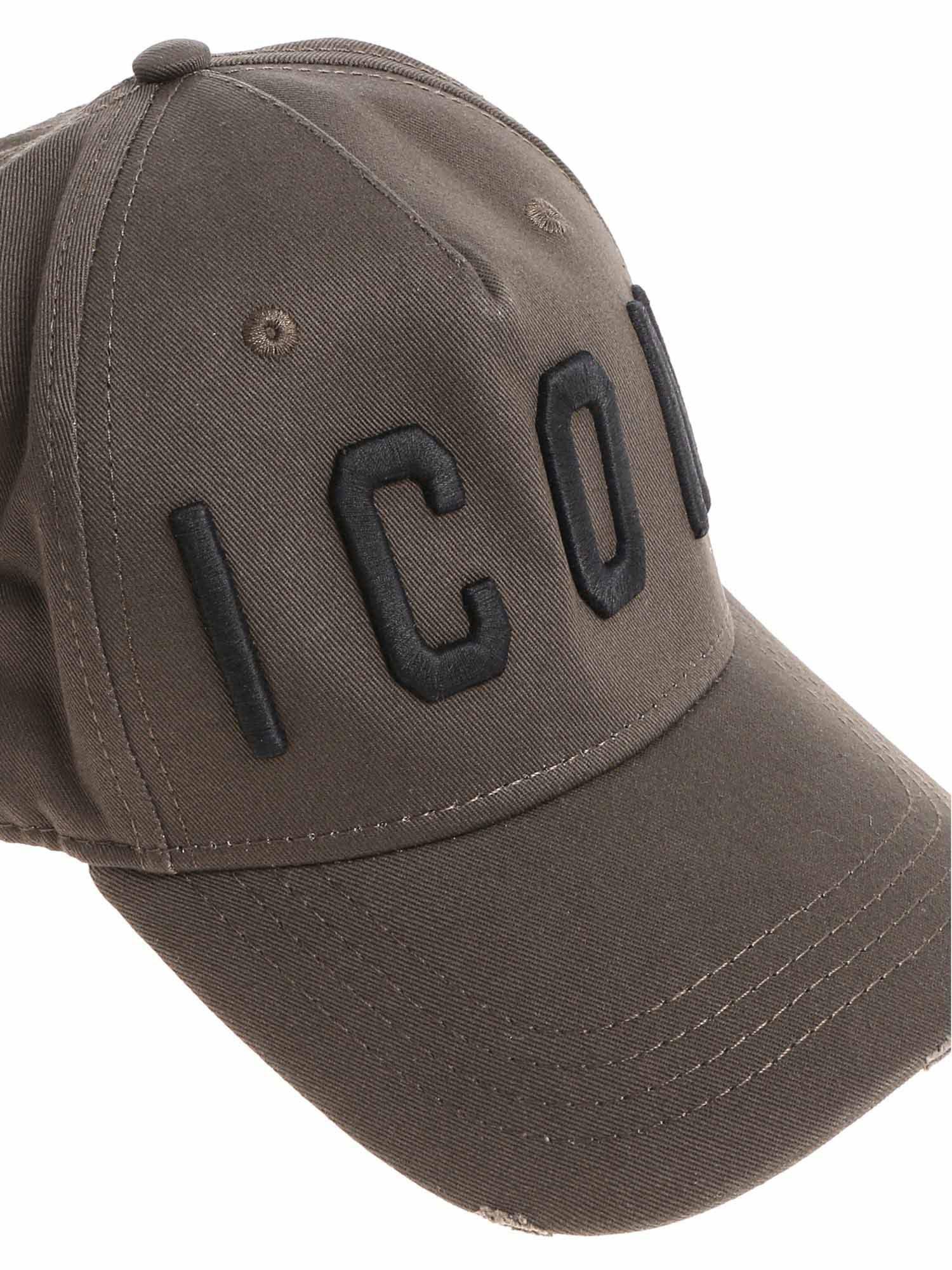 DSquared² Cotton Army Green Icon Cap for Men - Lyst