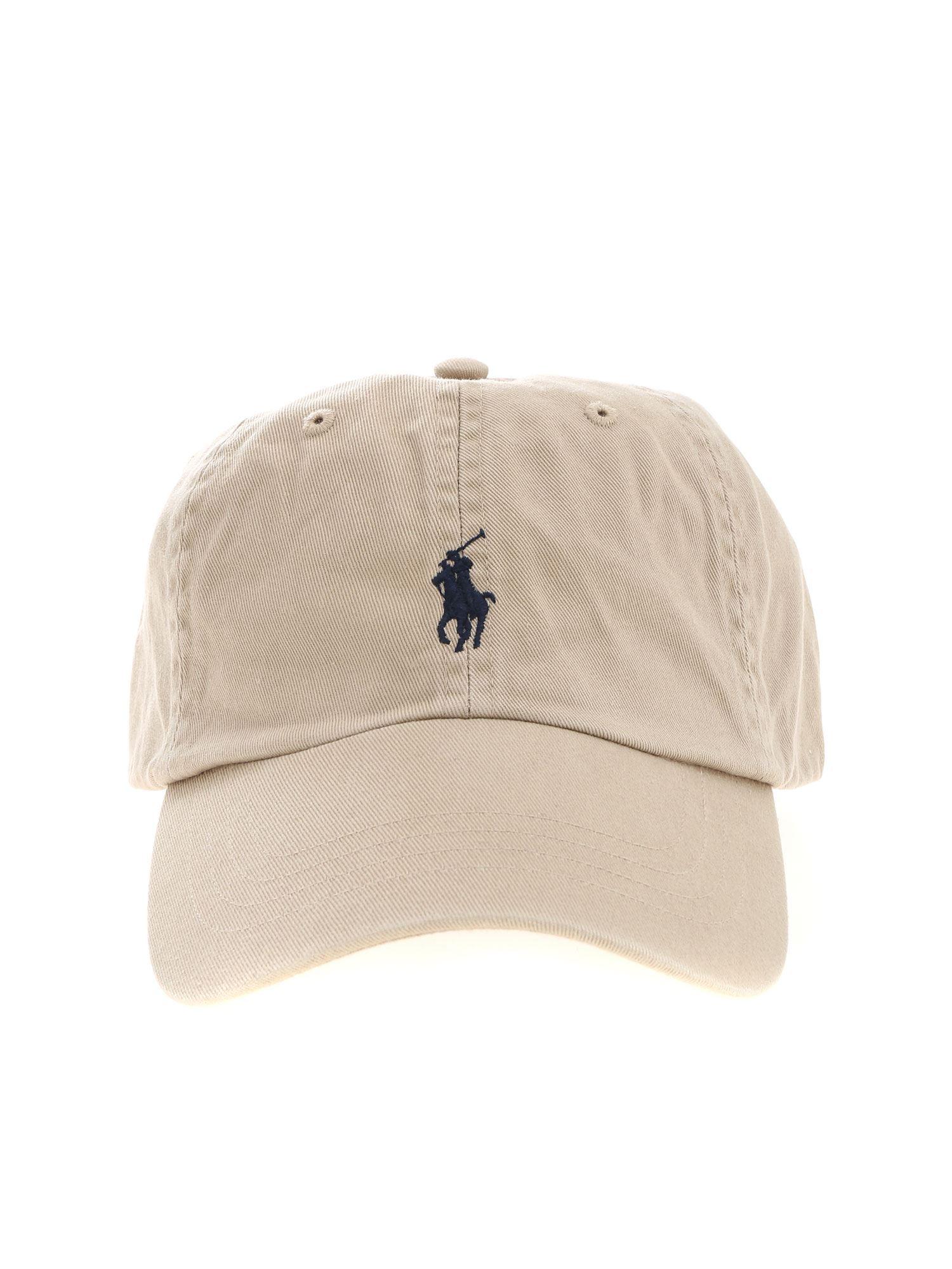 beige polo hat