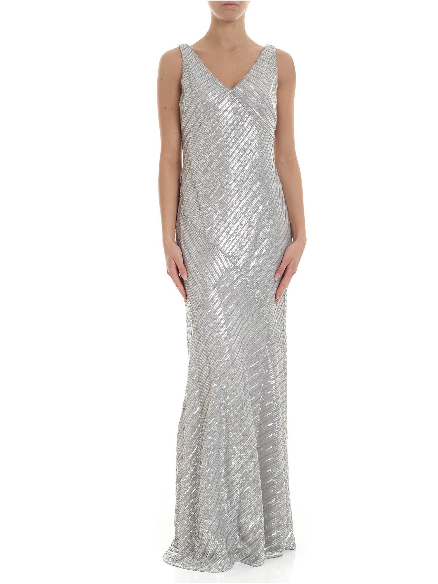 ralph lauren silver sequin dress