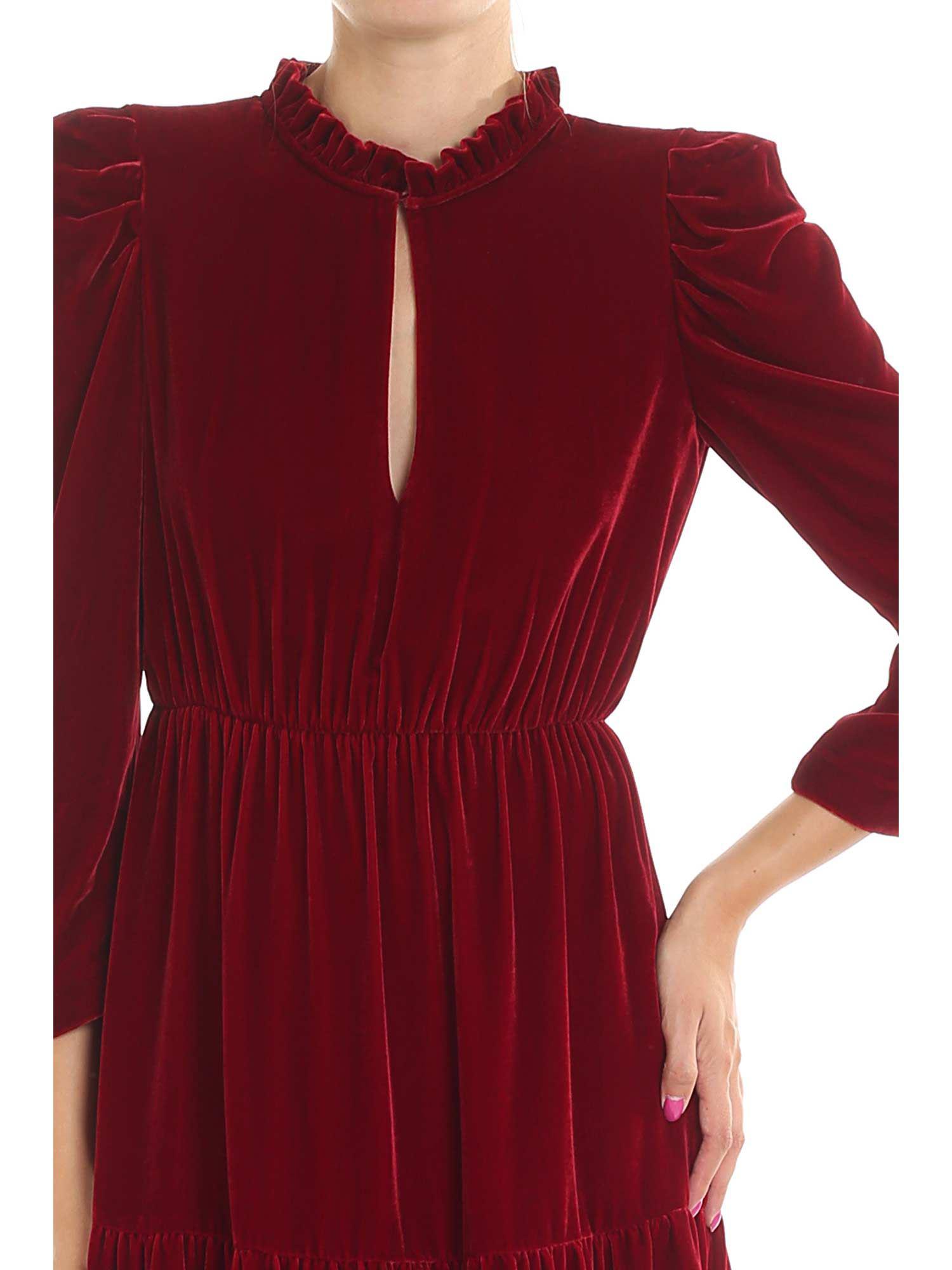 pinko red velvet dress
