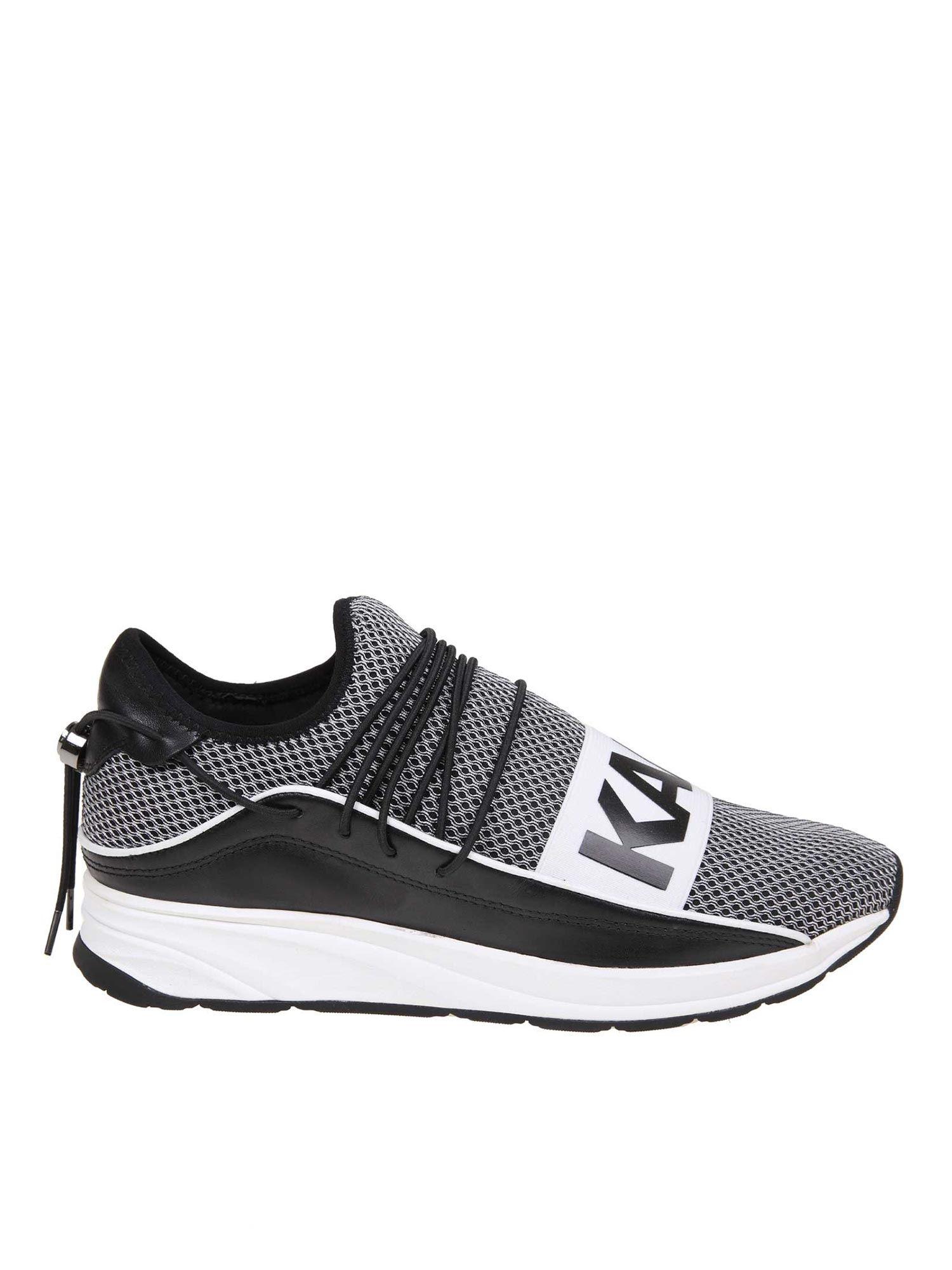 Karl Lagerfeld Leather Black Sneakers With Karl Detail for Men - Lyst