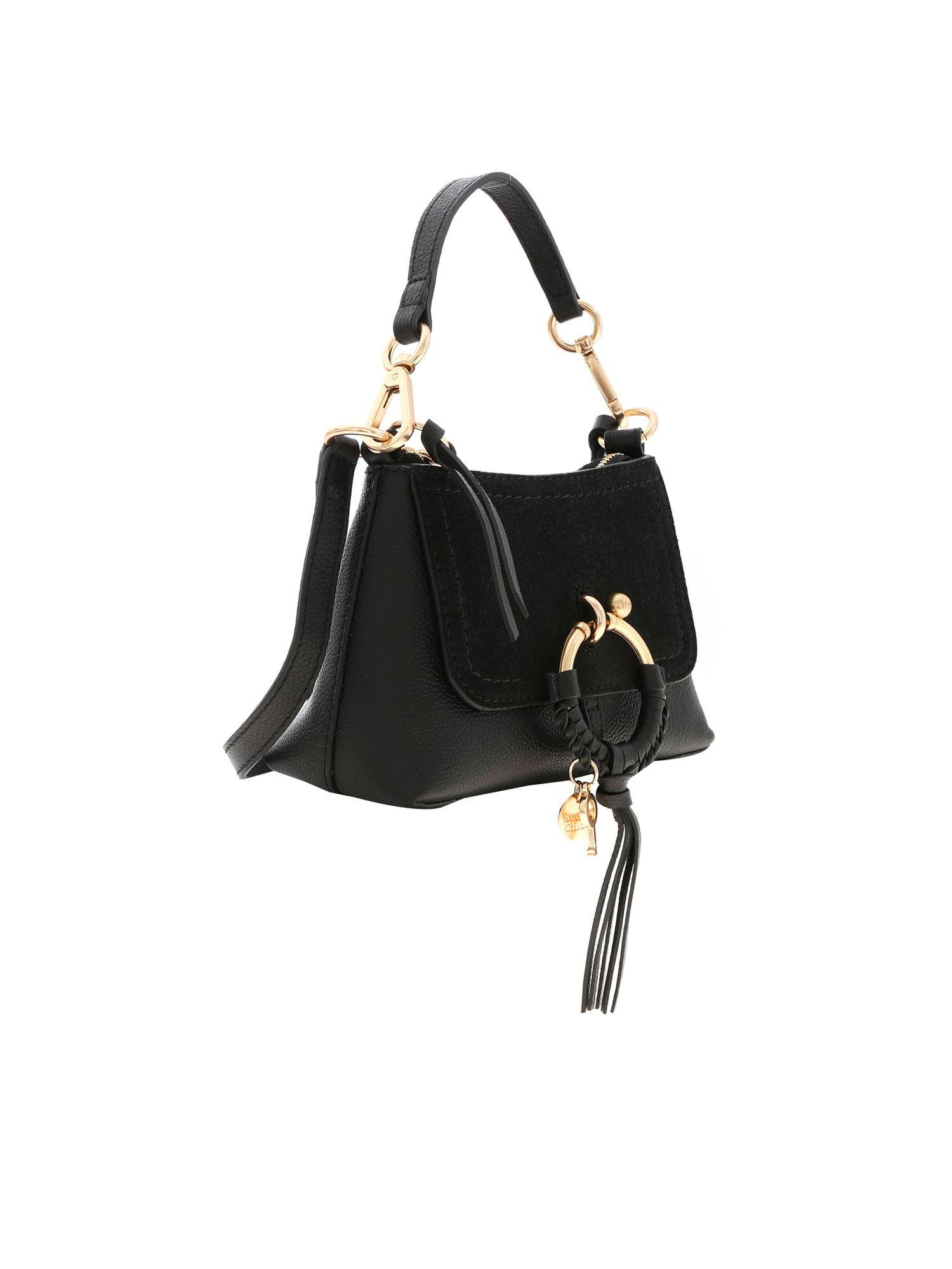 See By Chloé Joan Mini Leather And Suede Crossbody Bag in Black Lyst