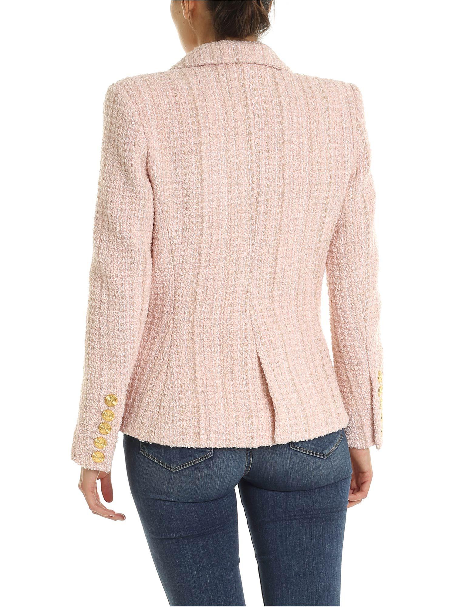 Alexandre Vauthier Wool Pink Bouclé Jacket Lyst