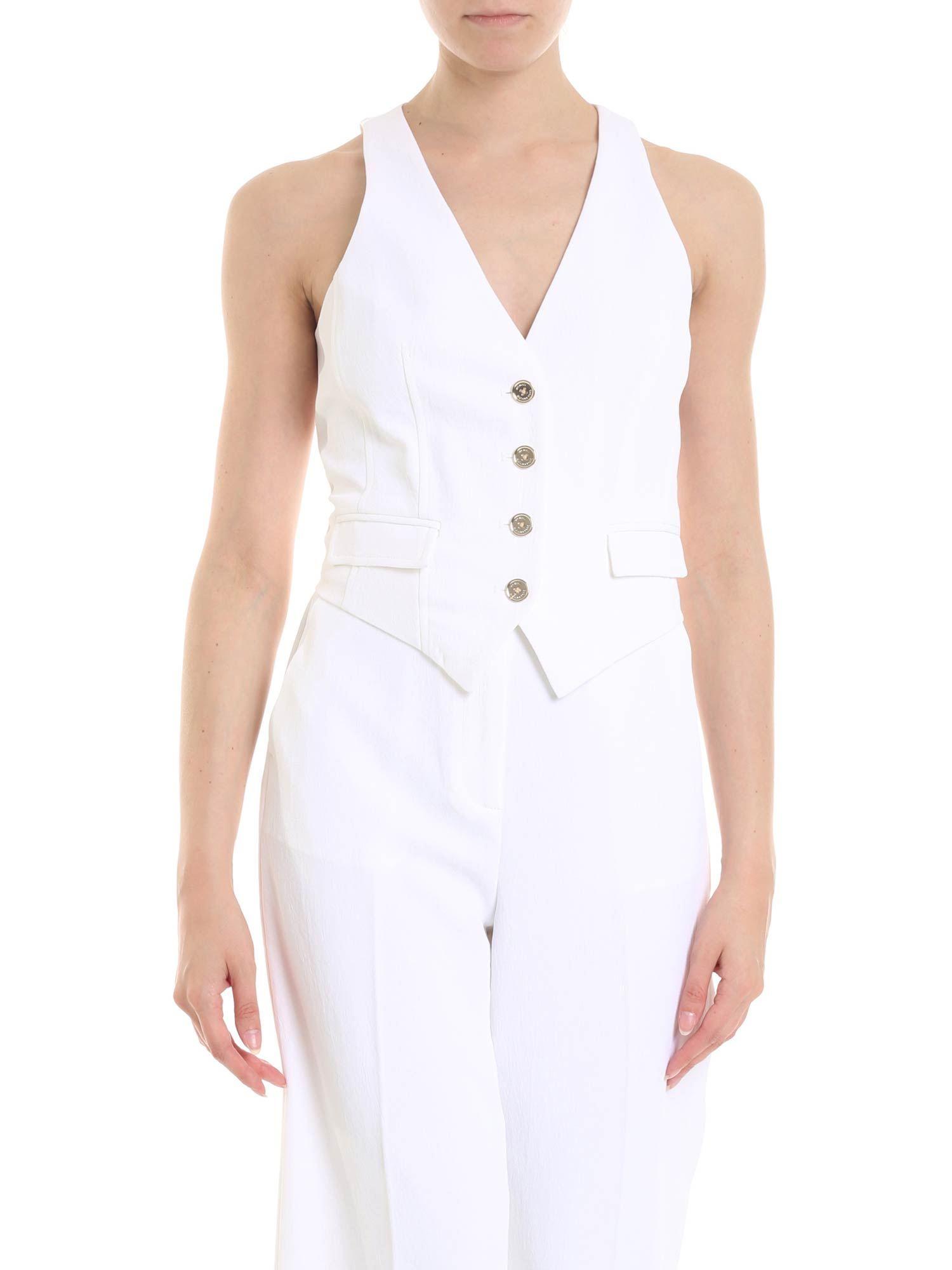 Michael Kors Synthetic White Vest In 