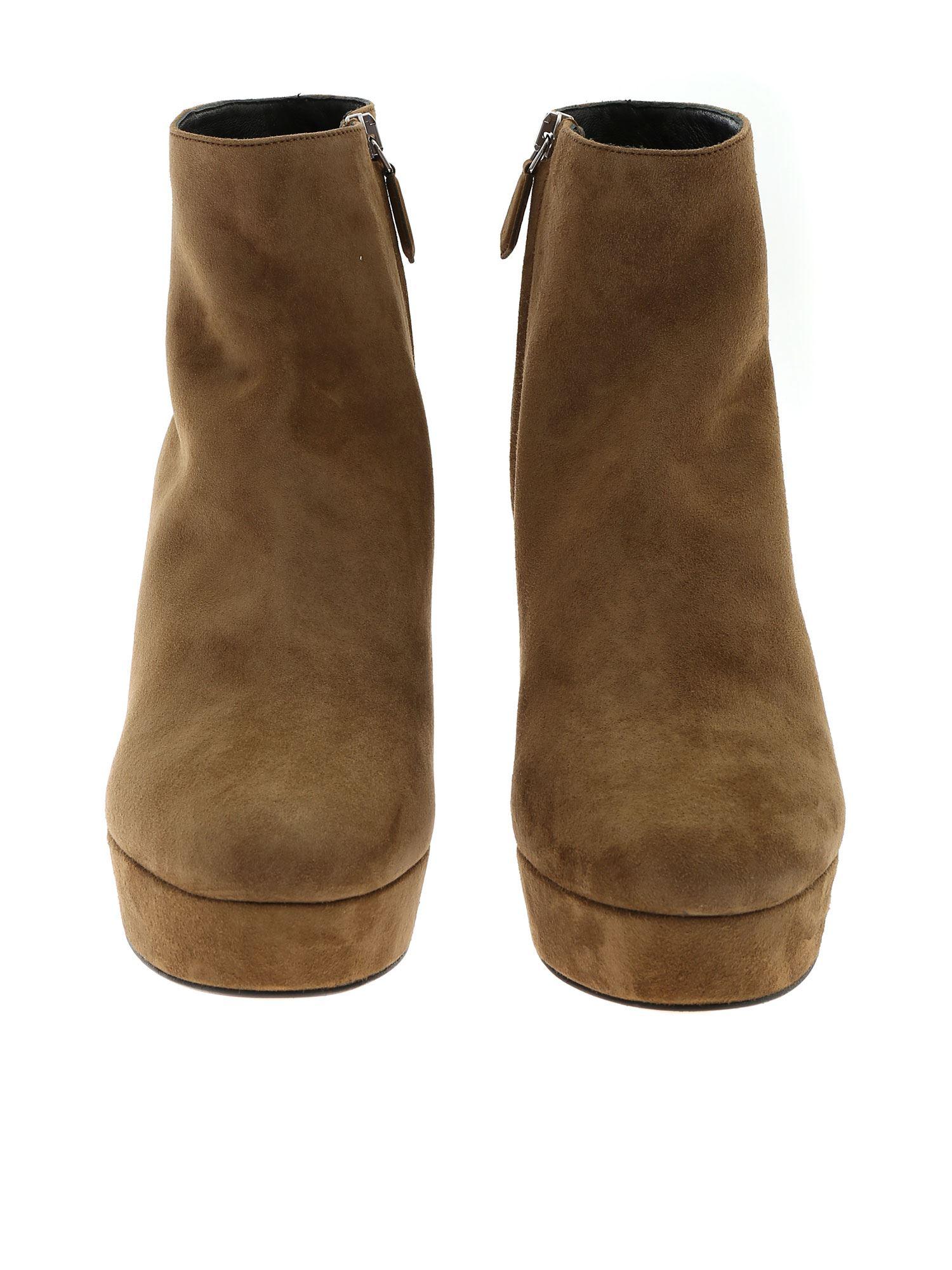 Prada Ankle Boots In Beige Suede Leather in Natural - Lyst