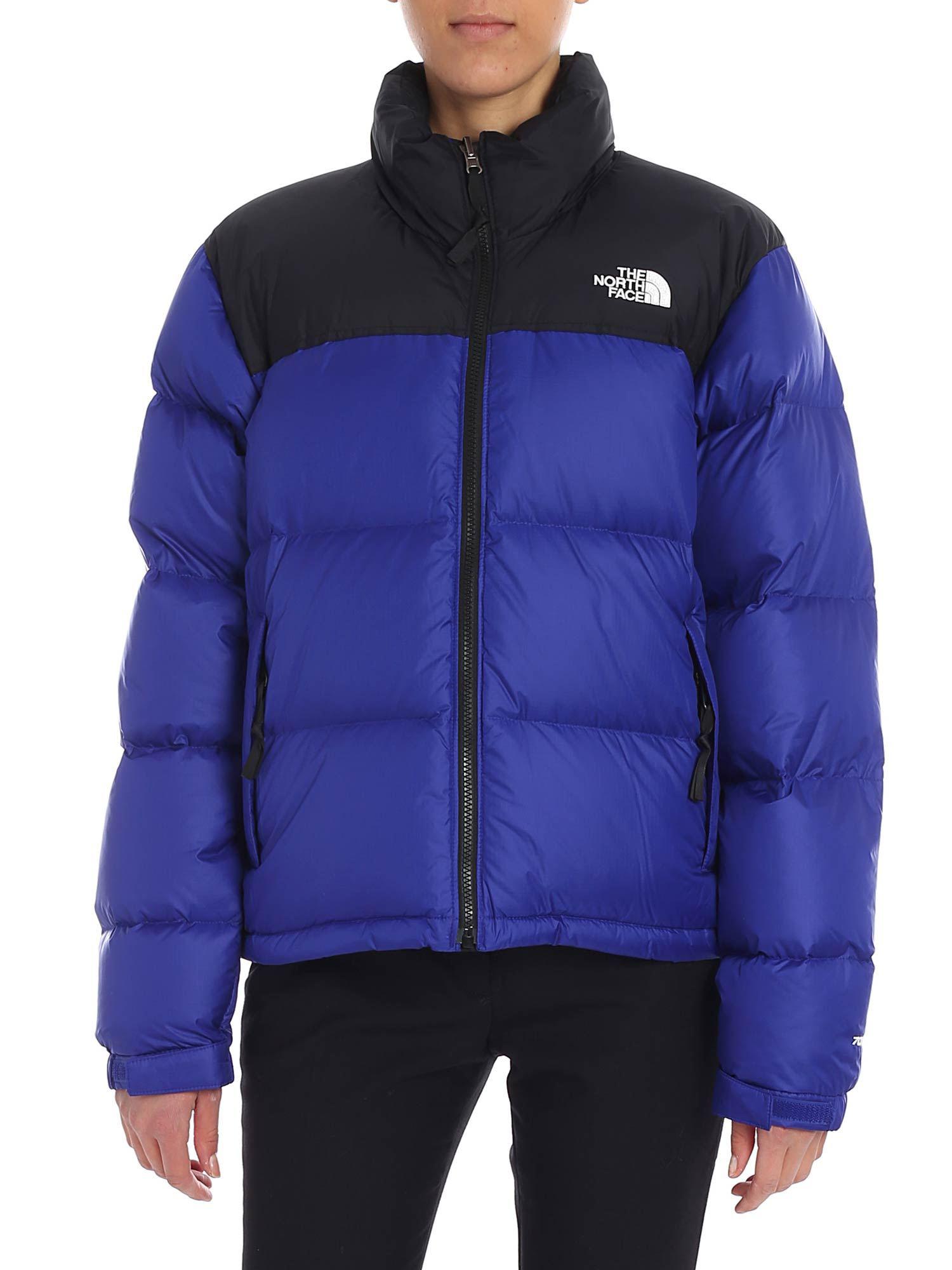 The North Face Synthetic Blue And Black Nuptse Down Jacket Lyst