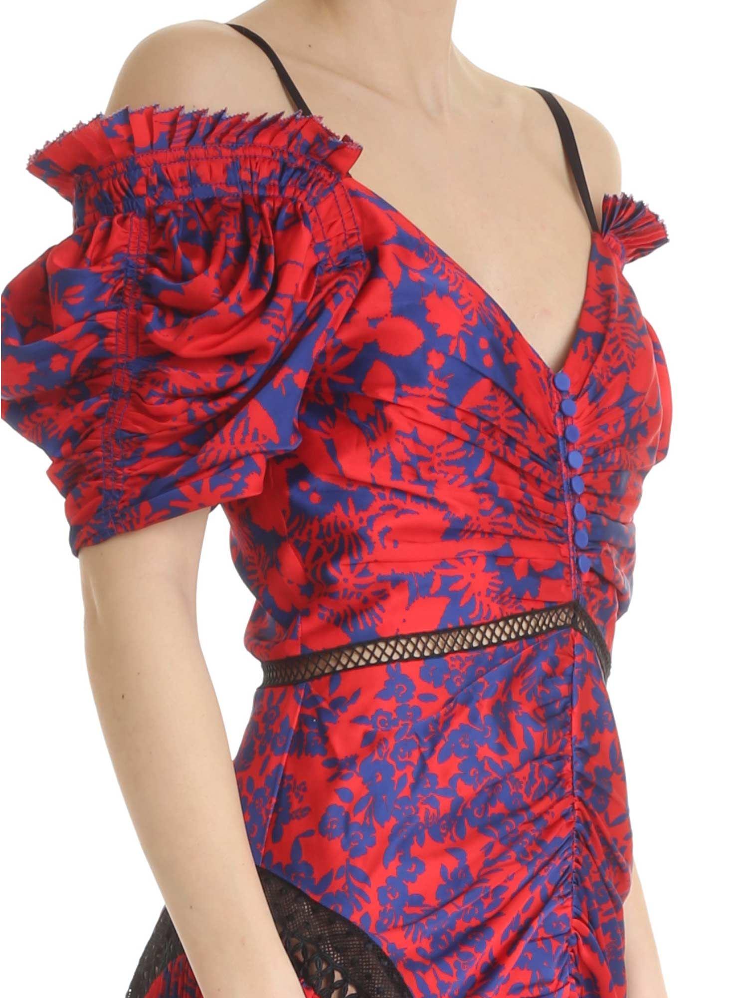 self portrait red and blue dress