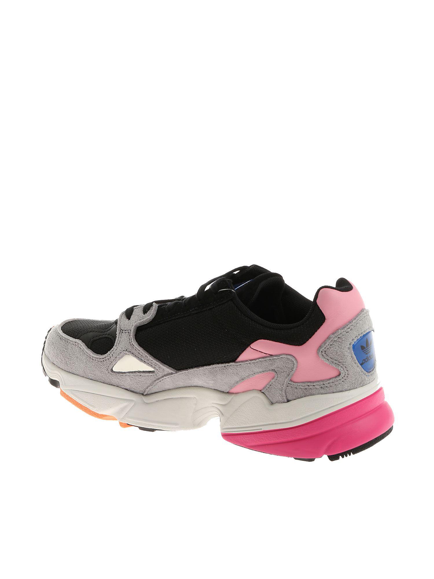 adidas originals falcon trainer in black and pink