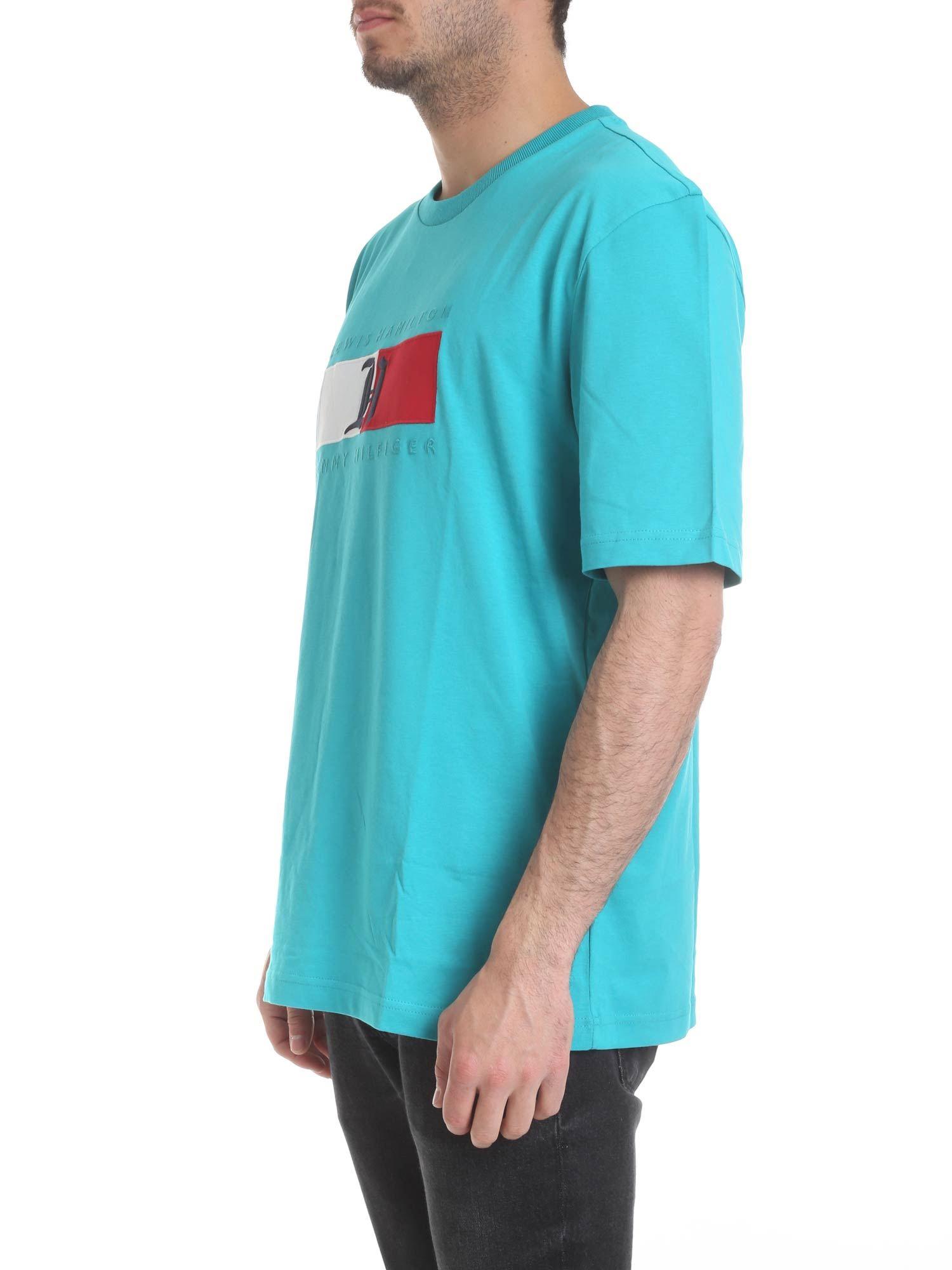 Turquoise tommy hilfiger shirt Clearance