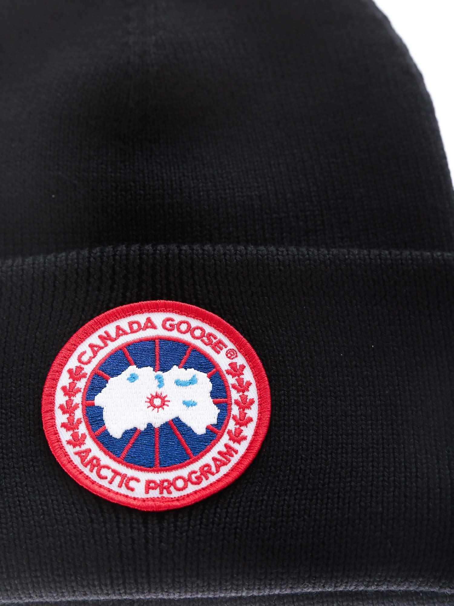 Canada Goose Goose Logo Wool Beanie in Black for Men Save 69 Lyst
