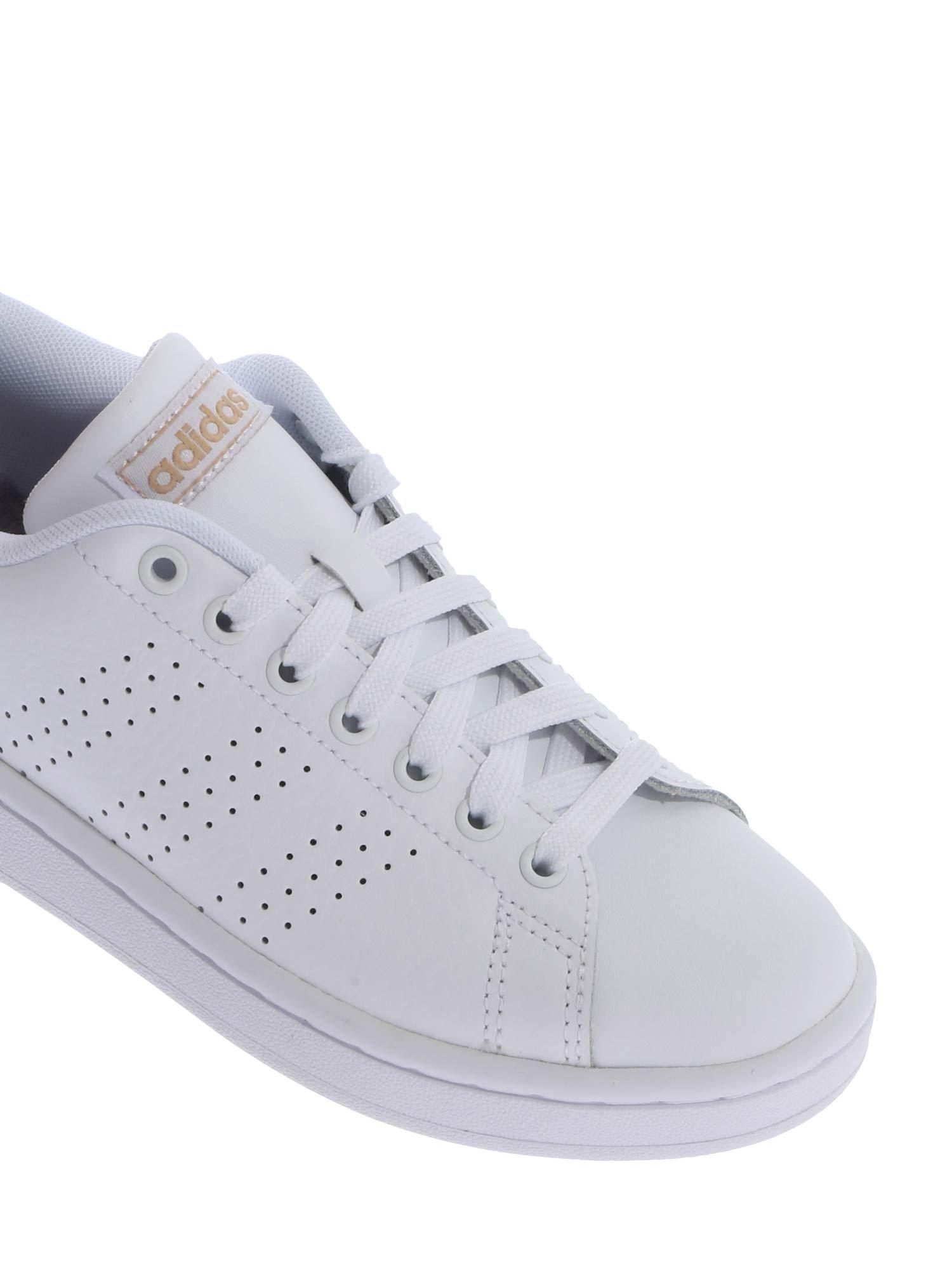 adidas advantage ladies trainers white & gold