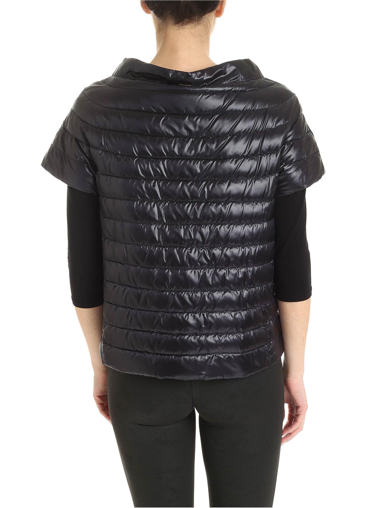 Herno Margherita Short Sleeve Down Jacket in Black Lyst