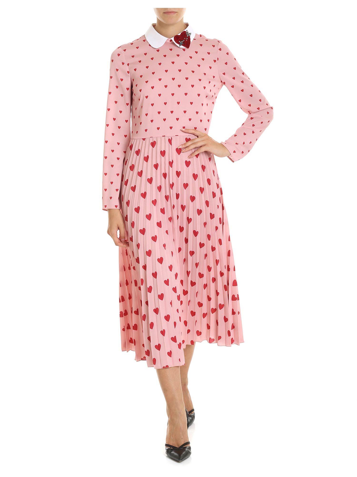 pink dress with red hearts