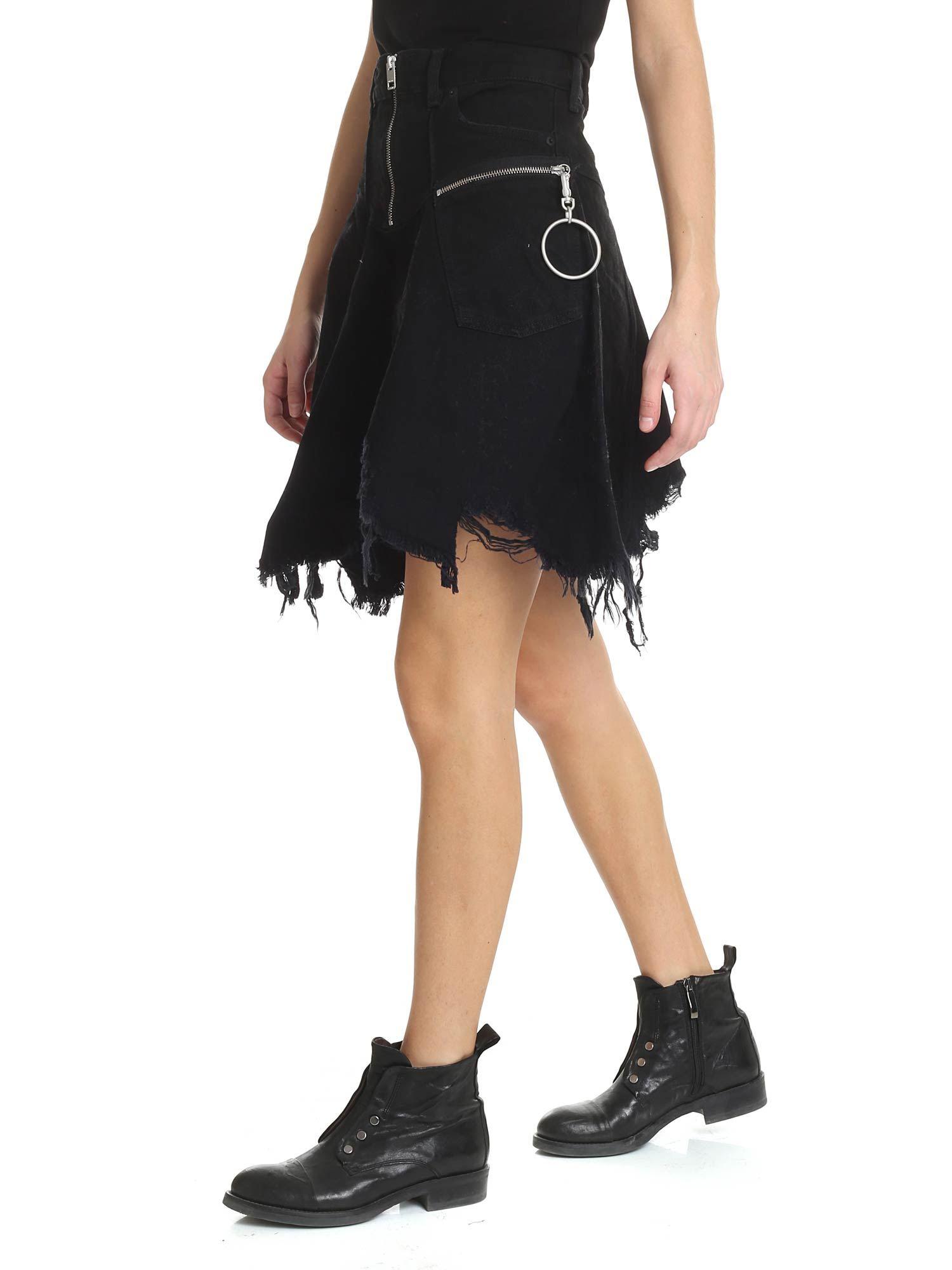 black denim skater skirt