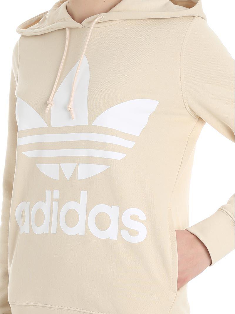 cream colored adidas hoodie
