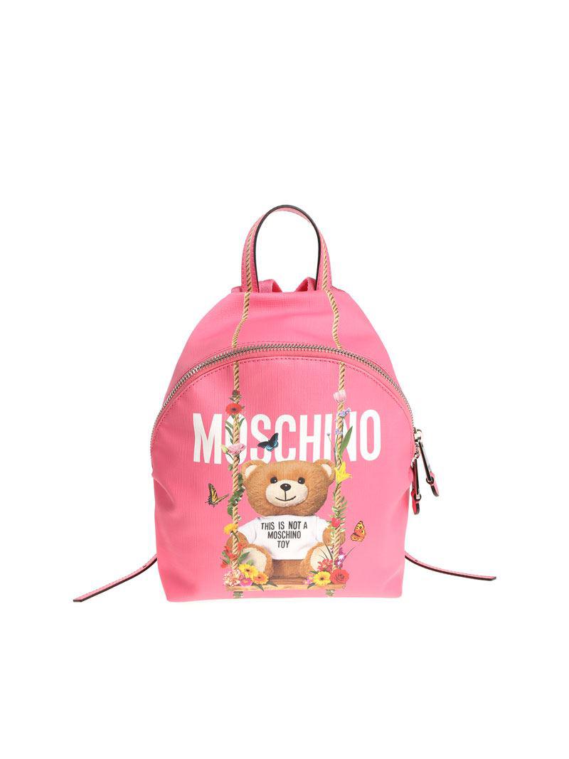 Moschino Leather Pink Teddy Bear Backpack - Lyst