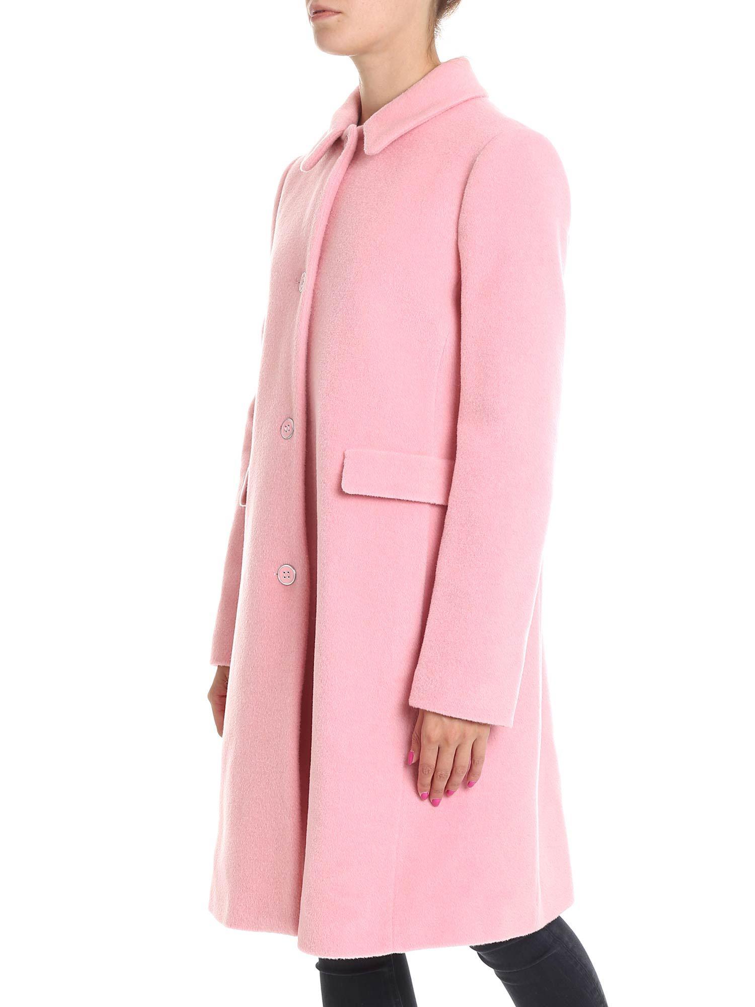Emporio Armani Wool Pink Coat With 