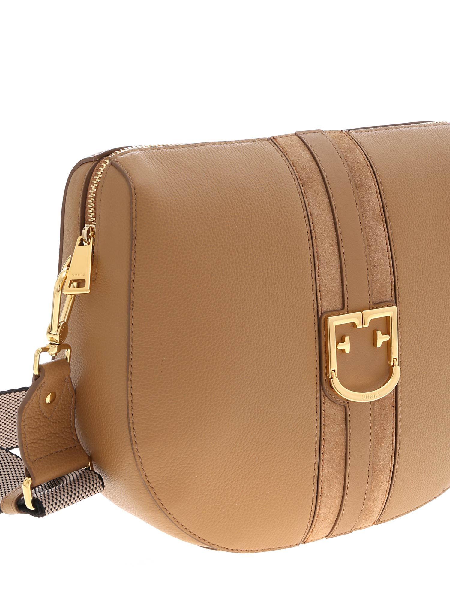 Furla Leather Gioia S Shoulder Bag In Camel Color in Natural Lyst